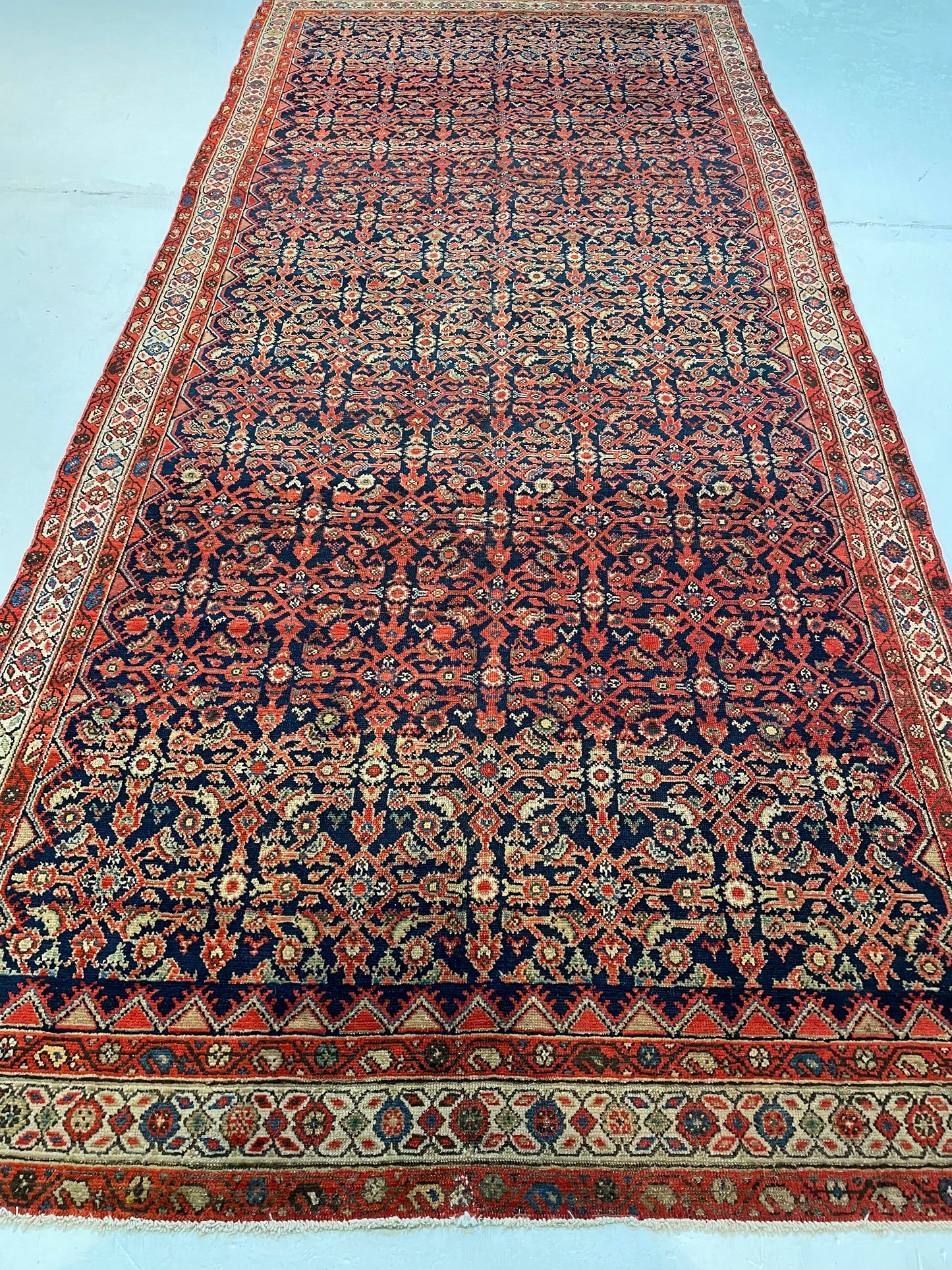 Antique Hand-Knotted Wool Gallery Size Malayer Kurdish 5'2" x 11'6"
