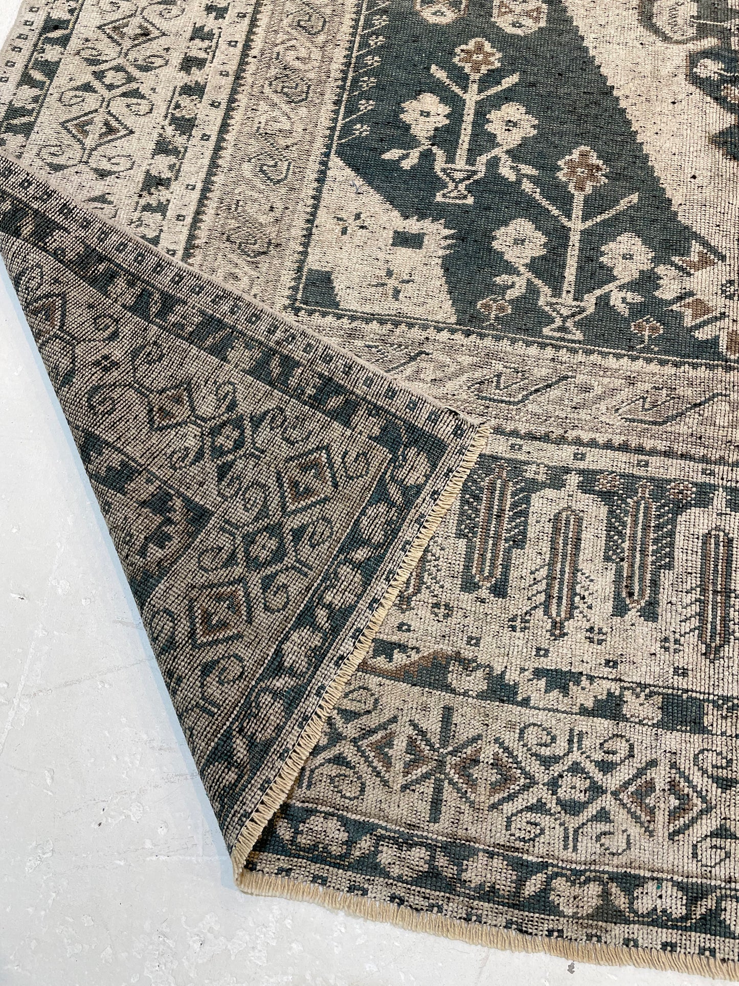 Hand-Knotted Wool Gallery Size Turkish Oushak 5'7" x 10'5"