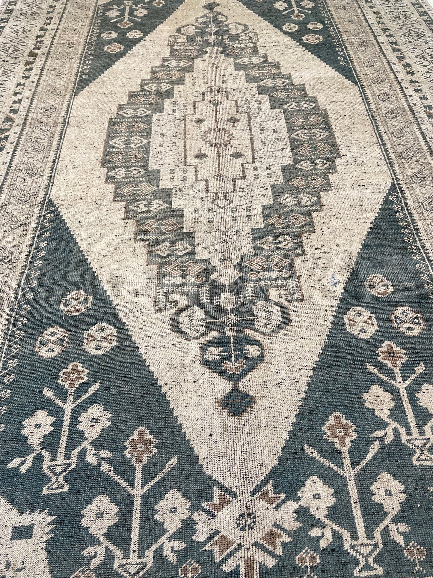 Hand-Knotted Wool Gallery Size Turkish Oushak 5'7" x 10'5"