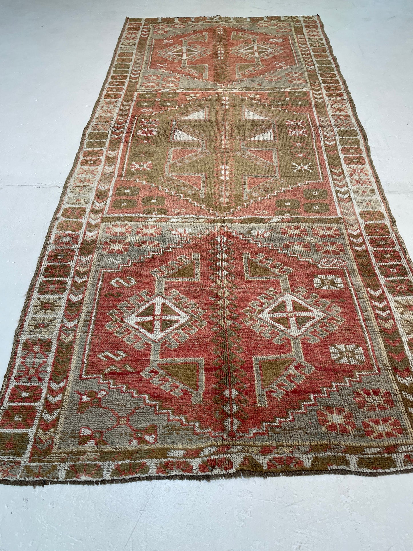 Hand-Knotted Wool Gallery Size Turkish Oushak 4'6" x 10'