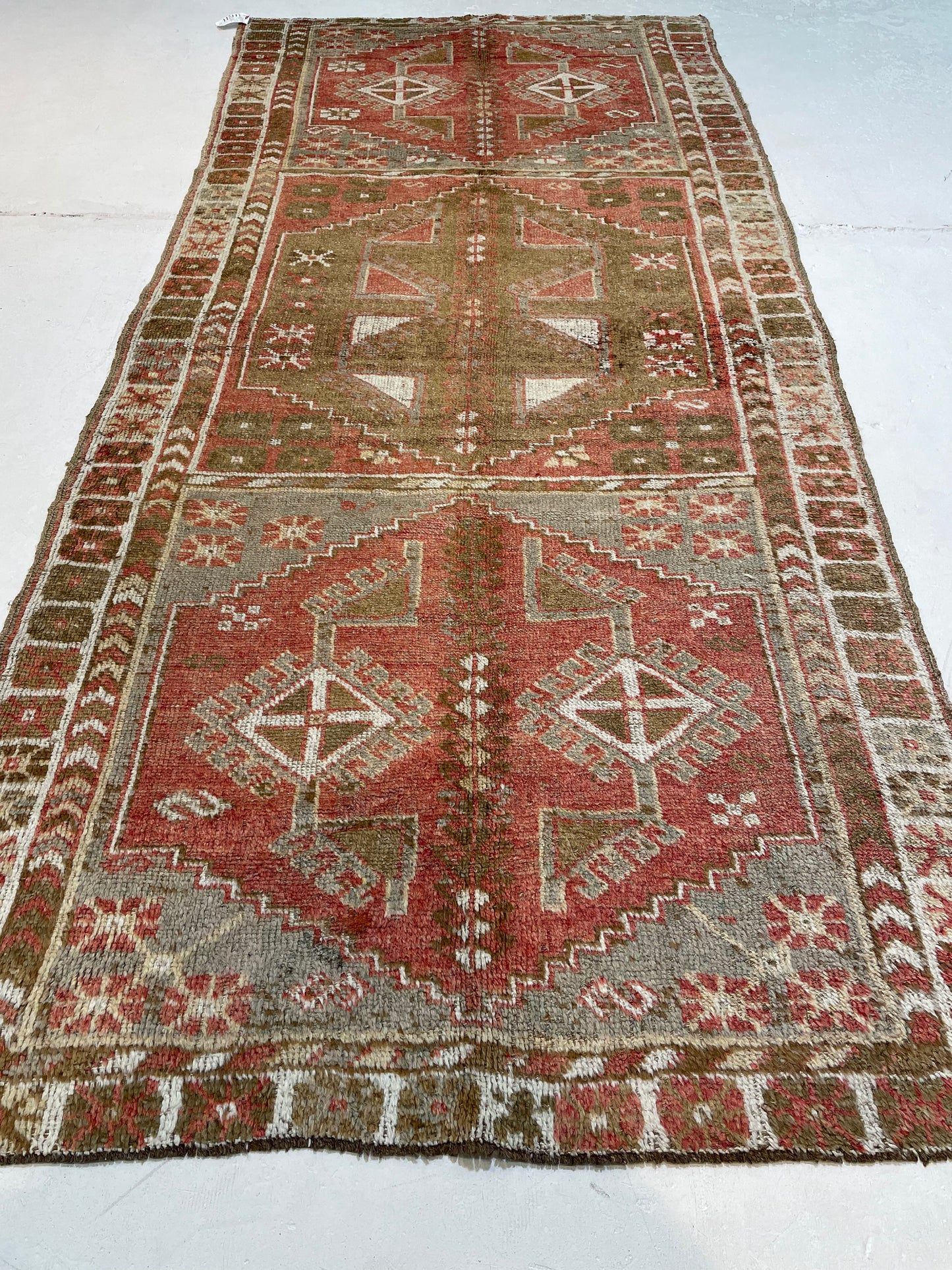 Hand-Knotted Wool Gallery Size Turkish Oushak 4'6" x 10'