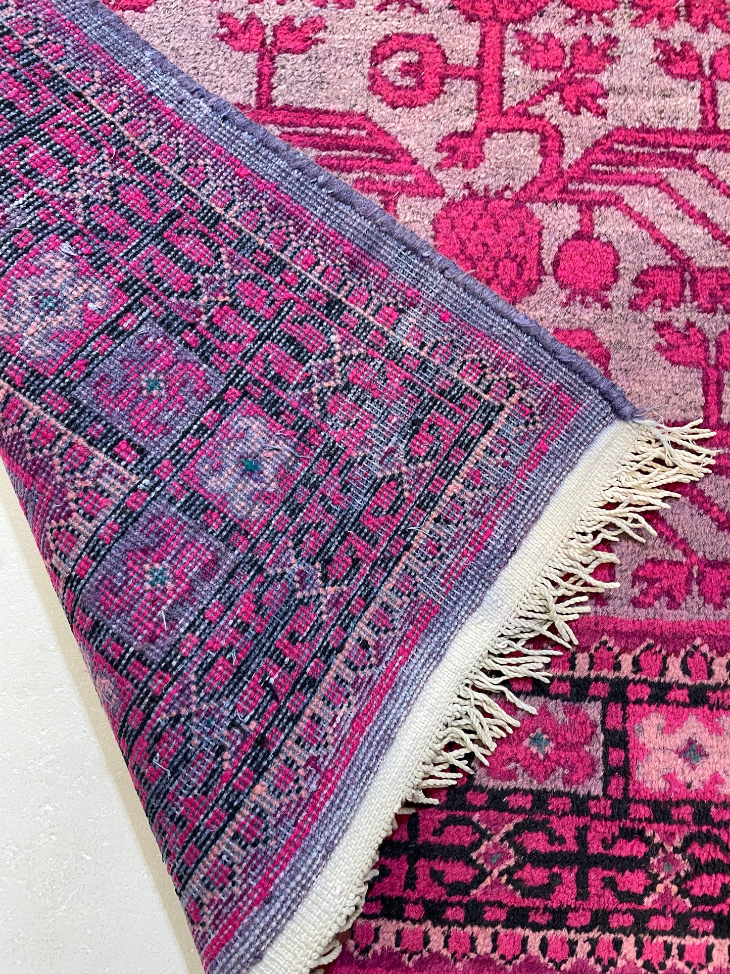 Hand-Knotted Wool Gallery Size Khotan Samarkand Collectible 6'7" x 13'