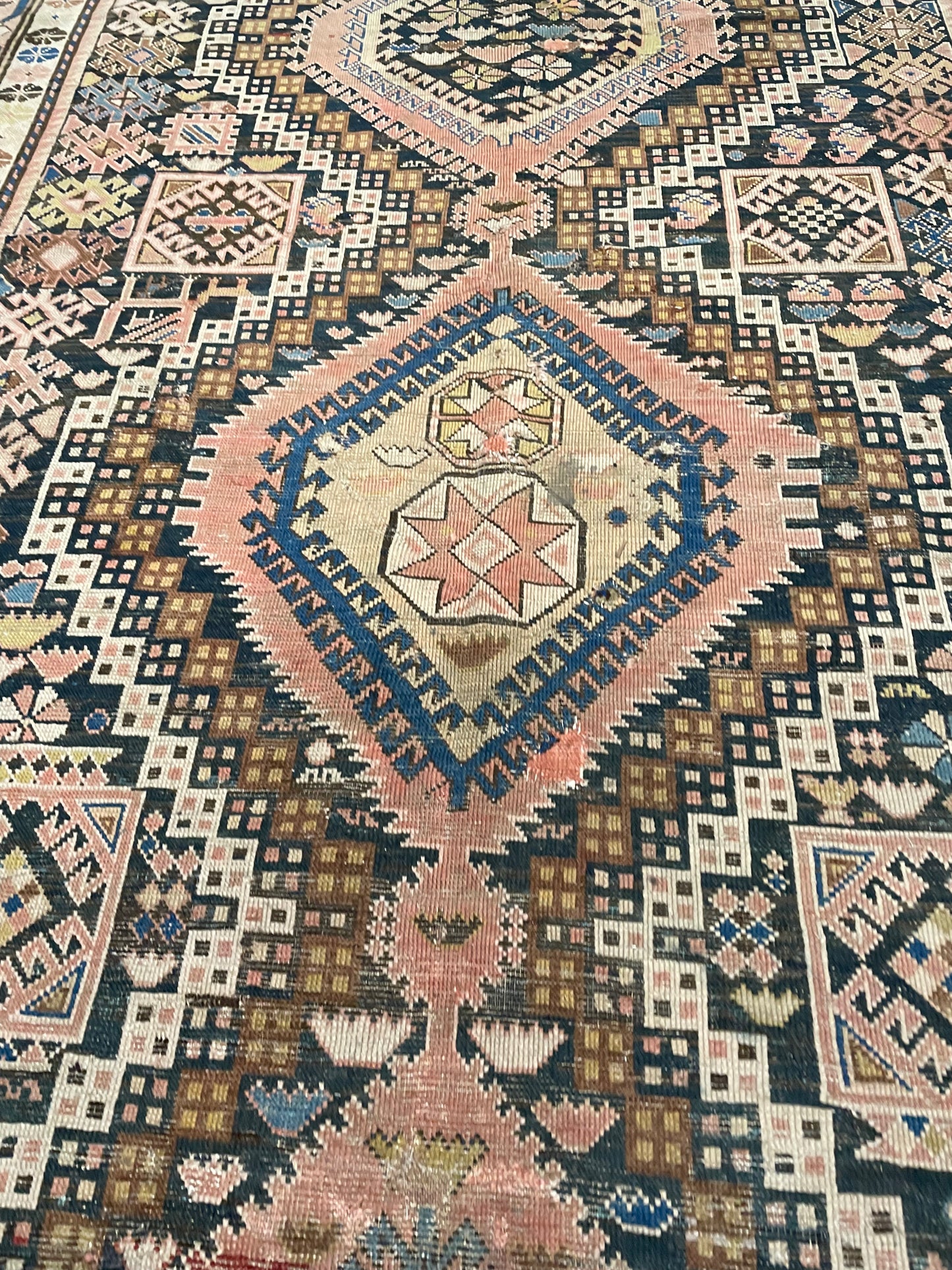 Antique Hand-Knotted Wool Gallery Size Kurdish Malayer Collectible 6'3" x 12'6"
