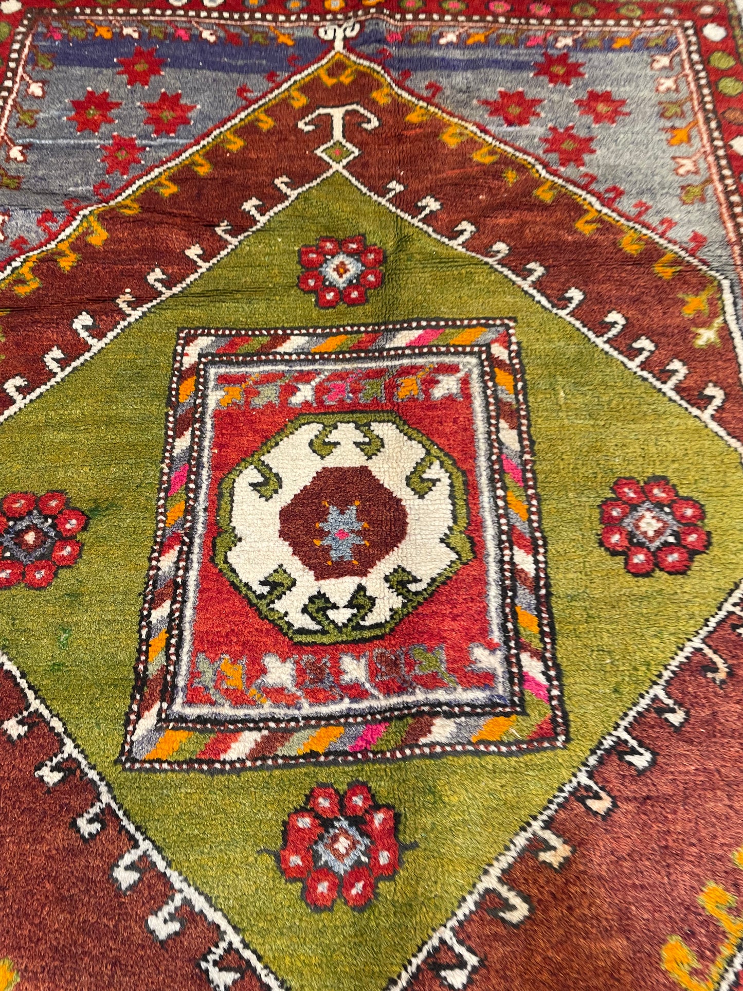 Antique Hand-Knotted Wool Gallery Size Khotan Samarkand Collectible 5'11" x 8'2"