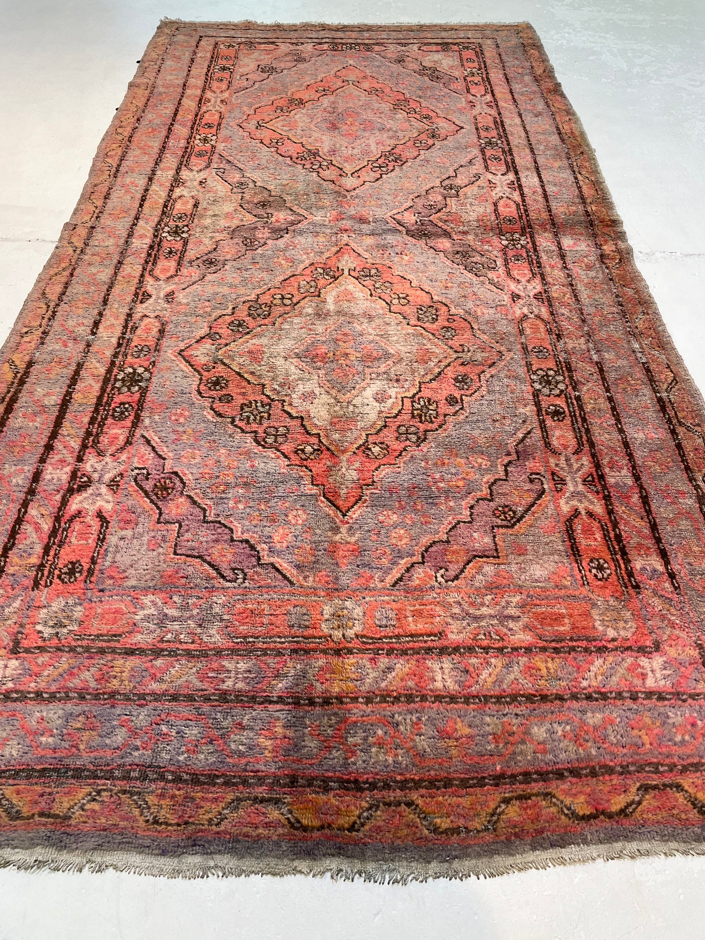 Antique Hand-Knotted Wool Gallery Size Khotan Samarkand Collectible 5'5" x 10'10"