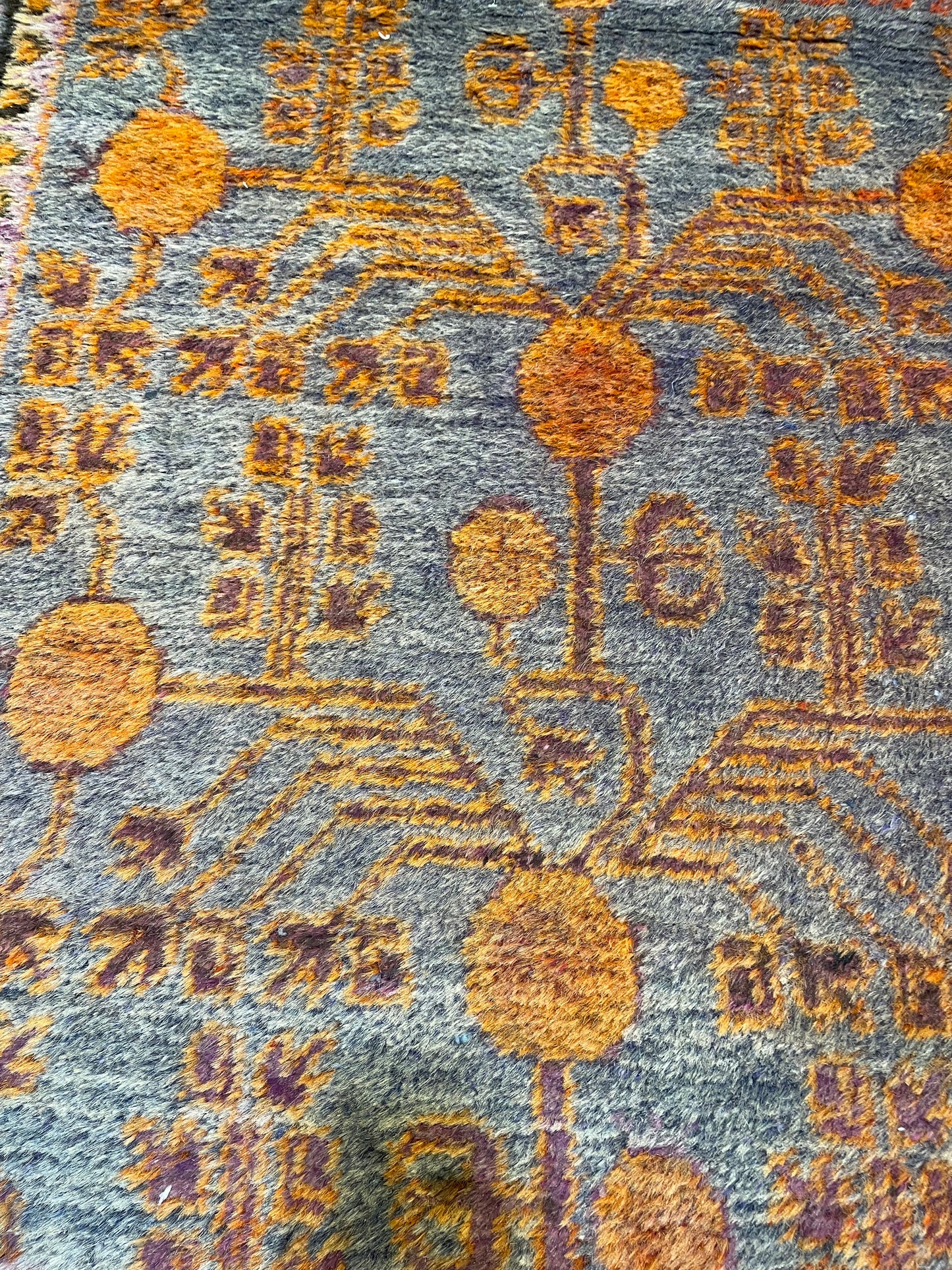 Antique Hand-Knotted Wool Gallery Size Khotan Samarkand Collectible 6' x 10'4"