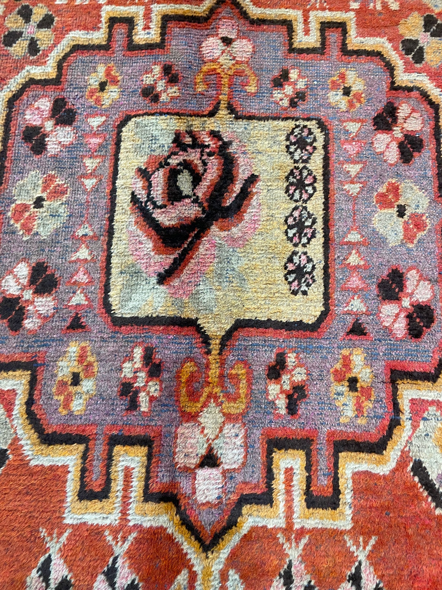 Antique Hand-Knotted Wool Gallery Size Khotan Samarkand Collectible 5'6" x 11'8"
