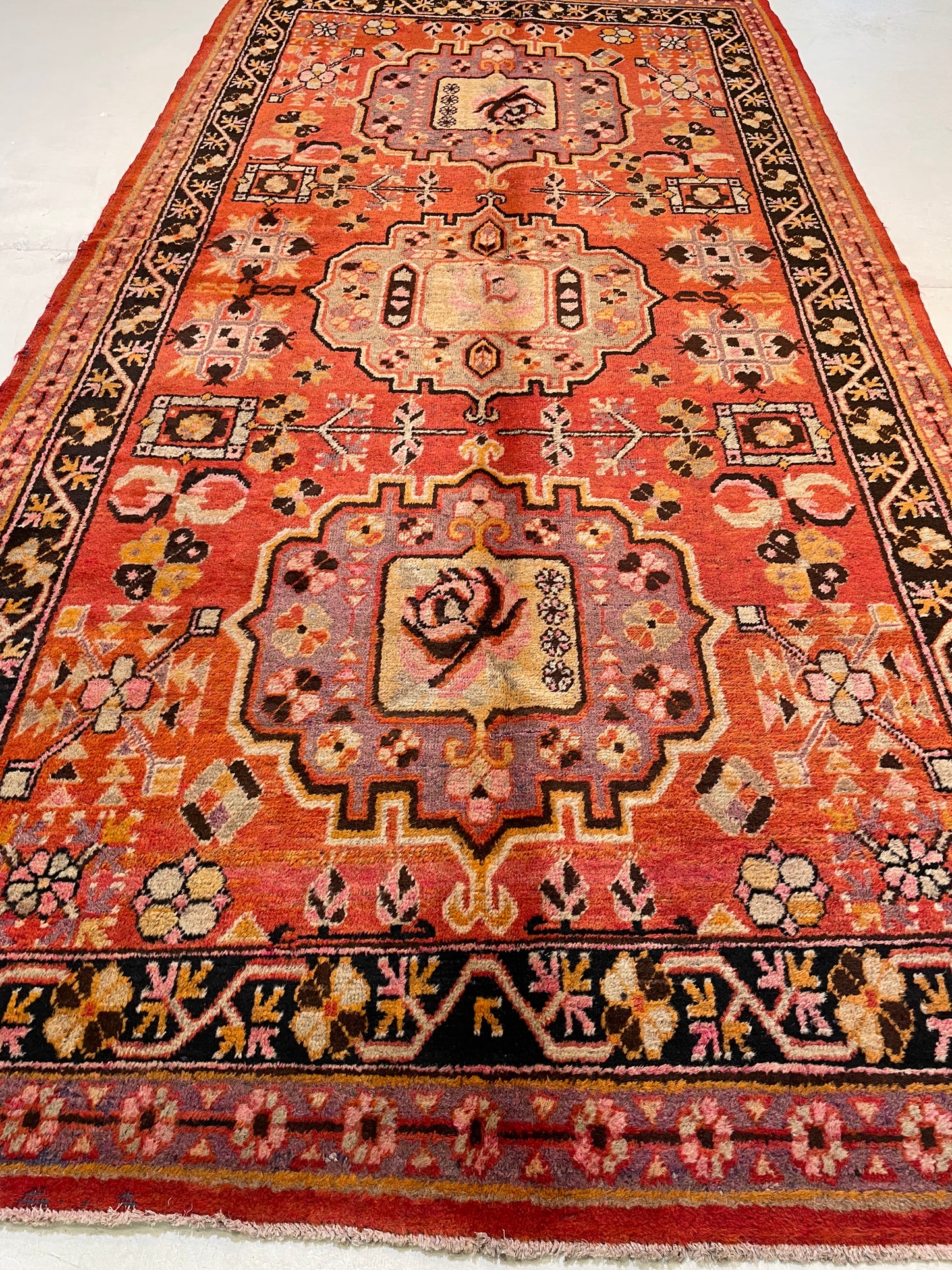 Antique Hand-Knotted Wool Gallery Size Khotan Samarkand Collectible 5'6" x 11'8"