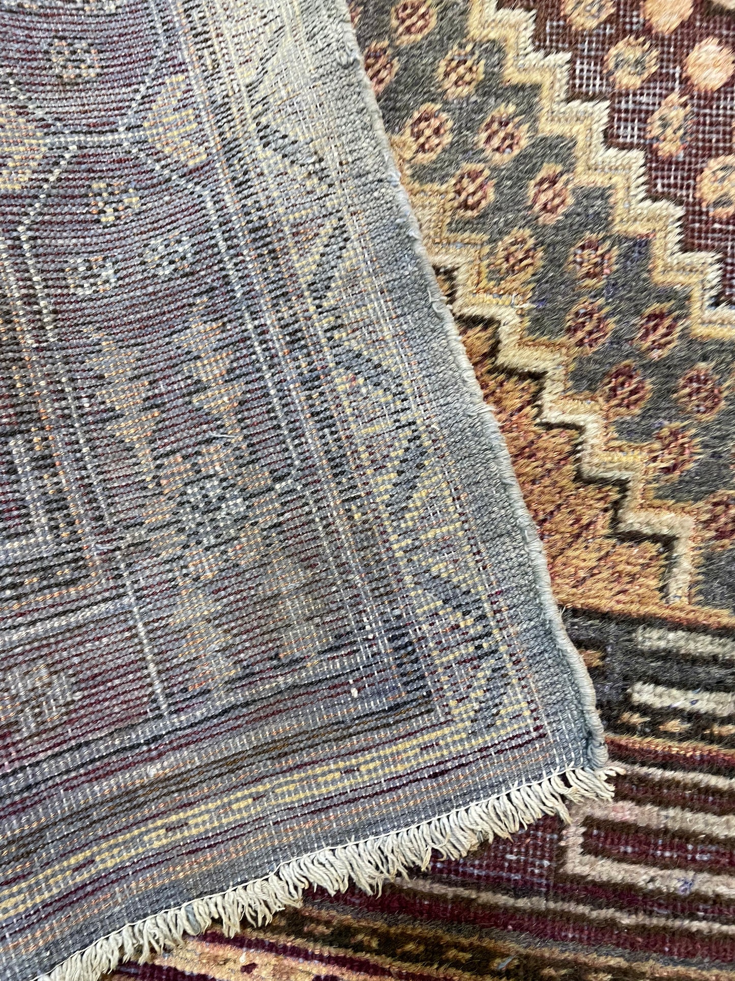 Antique Hand-Knotted Wool Gallery Size Khotan Samarkand Collectible 5'10" x 8'10"