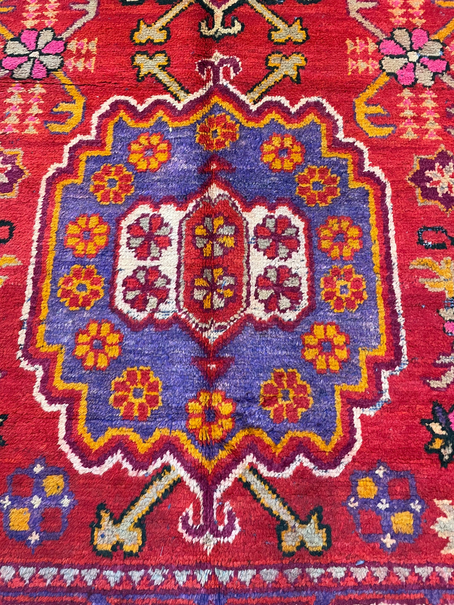 Antique Hand-Knotted Wool Gallery Size Khotan Samarkand Collectible 4'3" x 9'7"