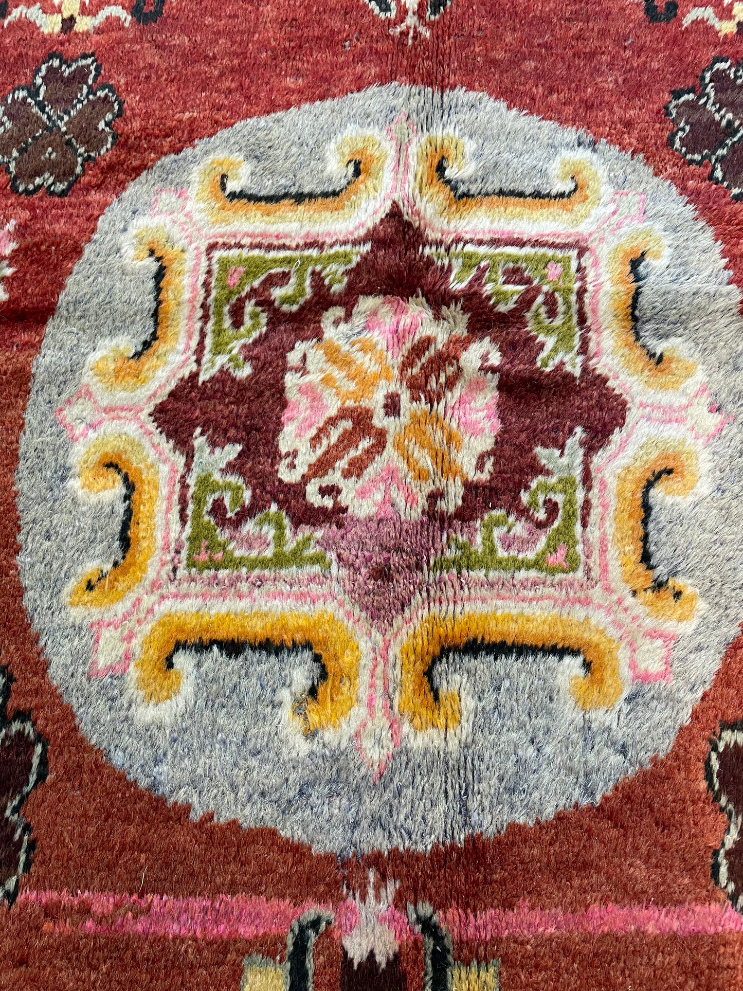 Antique Hand-Knotted Wool Gallery Size Khotan Samarkand Collectible 4'10" x 8'7"