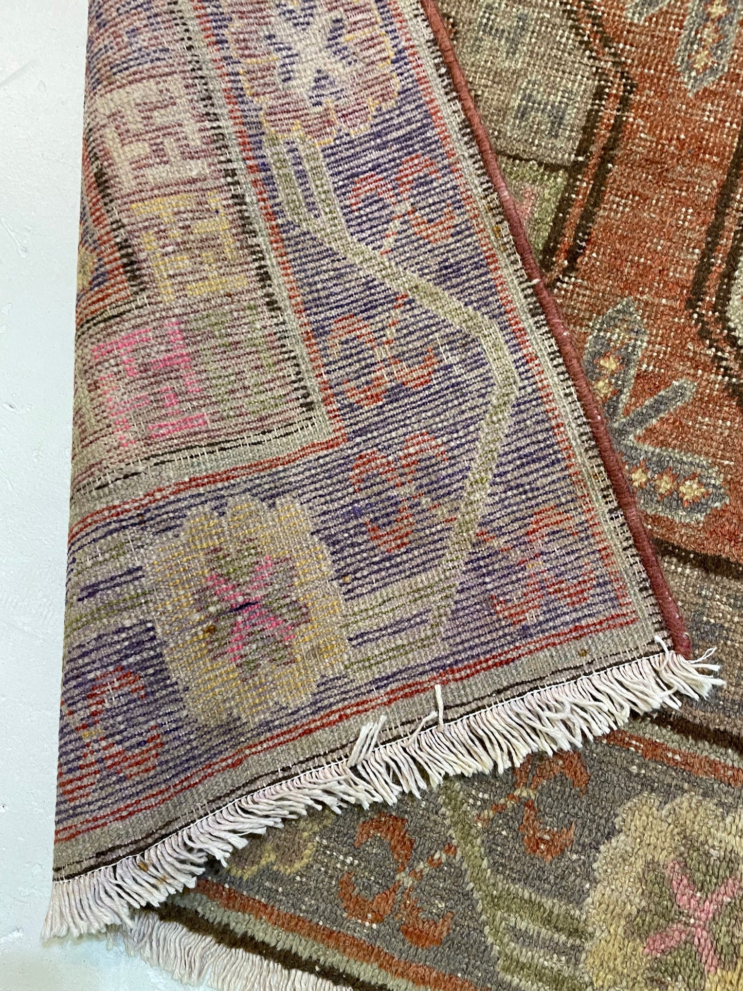 Antique Hand-Knotted Wool Gallery Size Khotan Samarkand Collectible 4'4" x 10'5"