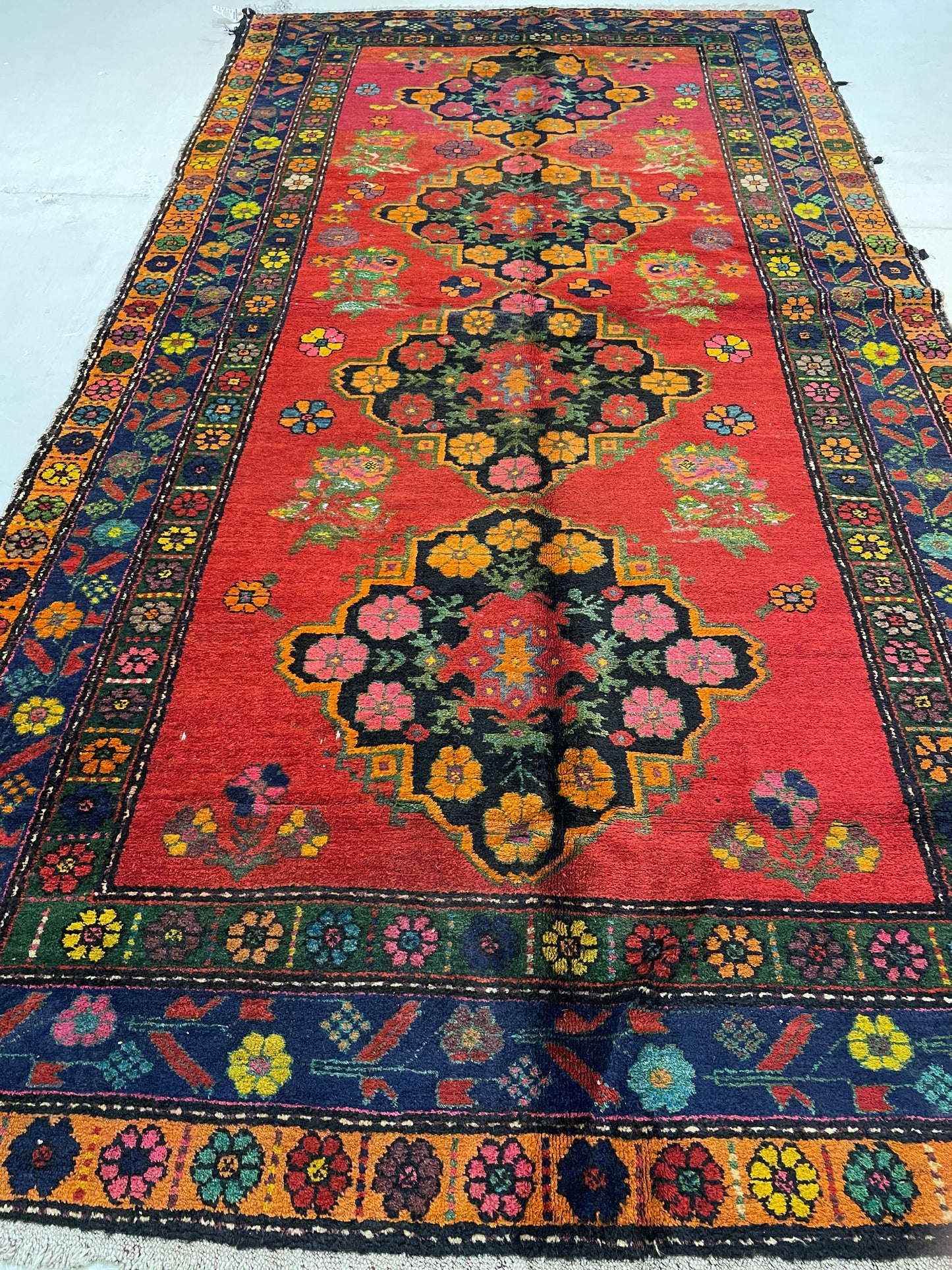 Antique Hand-Knotted Wool Gallery Size Khotan Samarkand Collectible 5'3" x 10'6"