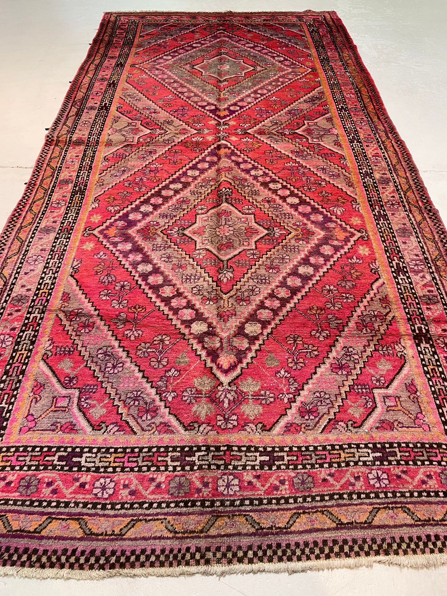Antique Hand-Knotted Wool Gallery Size Khotan Samarkand Collectible 5'10" x 12'5"