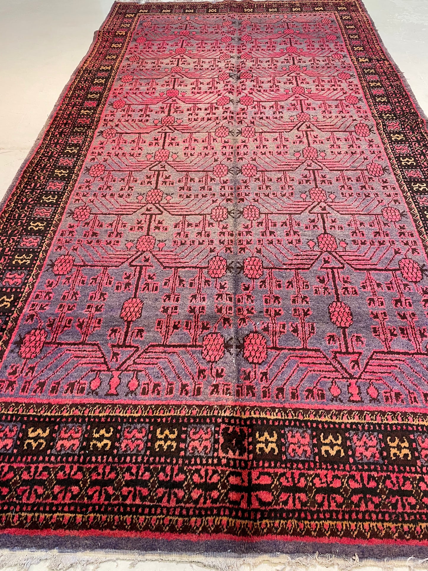 Antique Hand-Knotted Wool Gallery Size Khotan Samarkand Collectible 6'5" x 12'6"