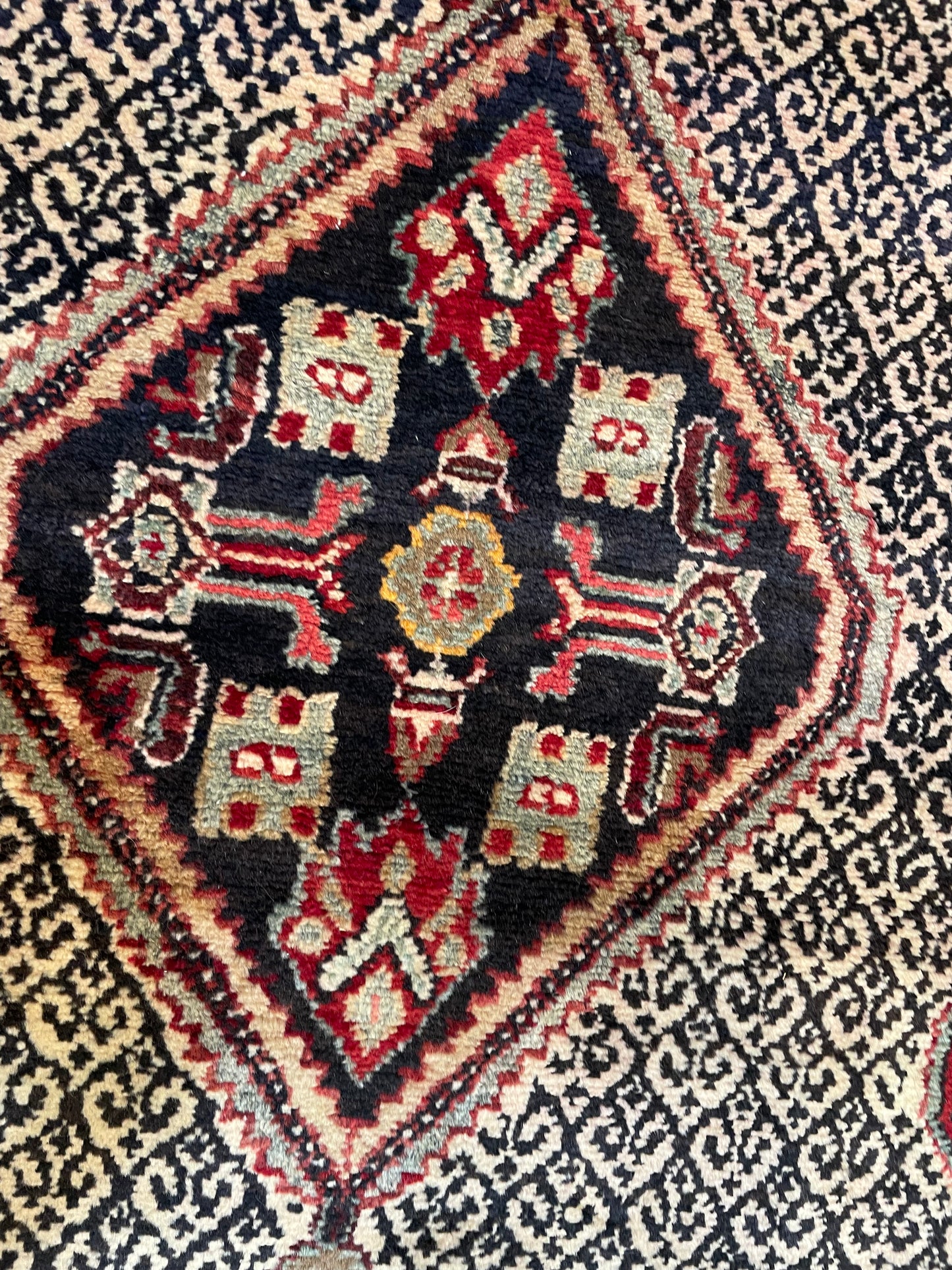 Antique Hand-Knotted Wool Gallery Size Meshkin Collectible 3'8" x 13'4"