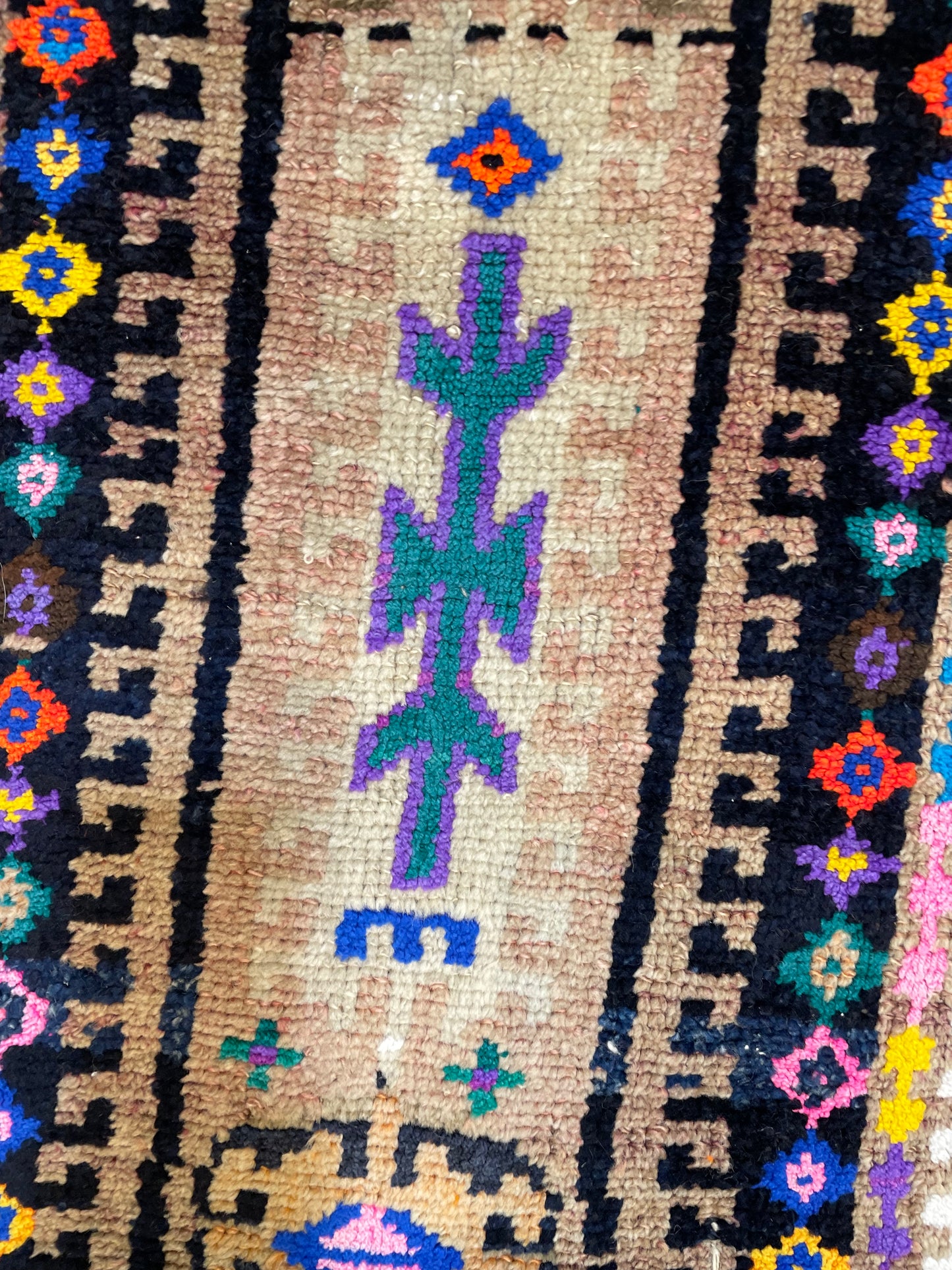 Hand-Knotted Wool Runner Turkish Oushak 3'5" x 12'