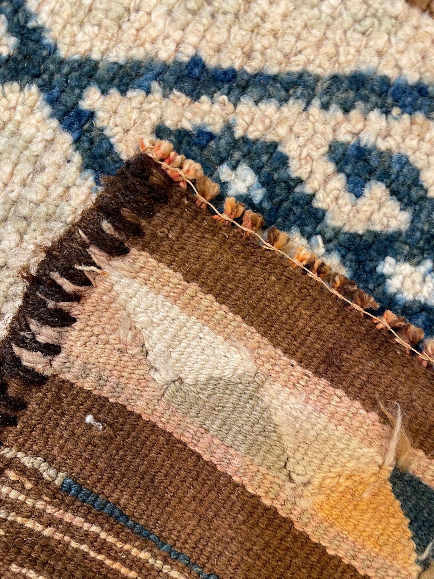 Hand-Knotted Wool Runner Turkish Oushak 3' x 11'8"