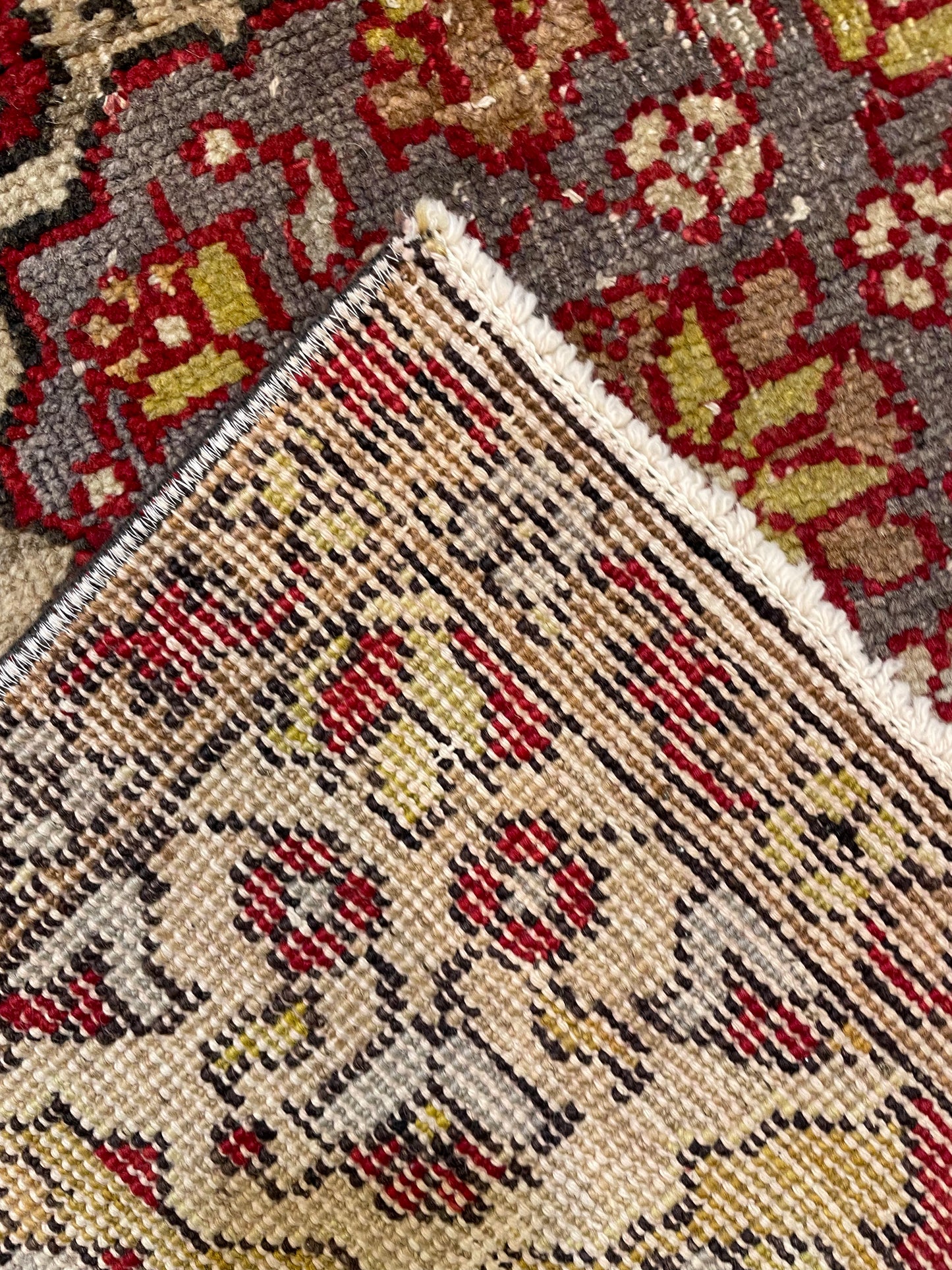 Hand-Knotted Wool Runner Turkish Oushak Colorful 3'5" x 12'4"