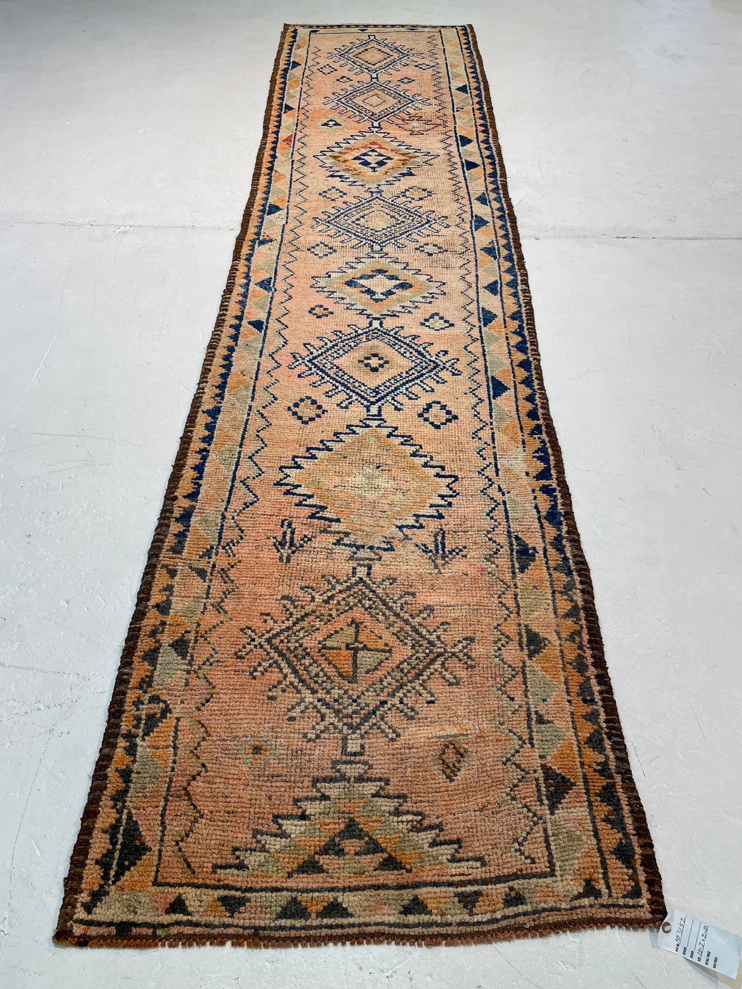 Hand-Knotted Wool Runner Turkish Oushak 2'10" x 12'3"