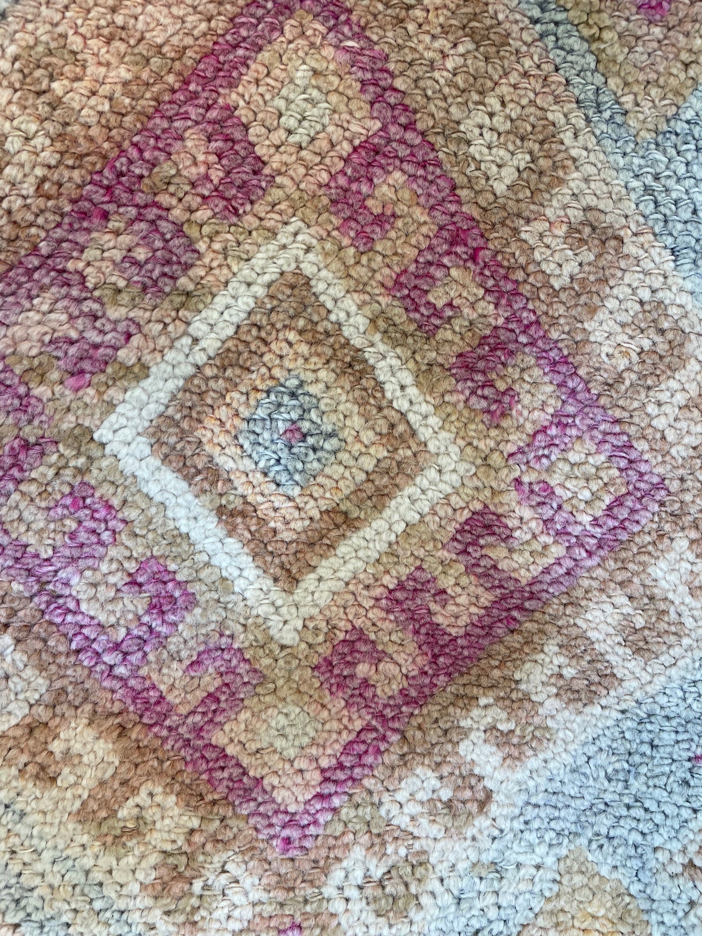 Hand-Knotted Wool Runner Turkish Oushak 3'2" x 12'3"