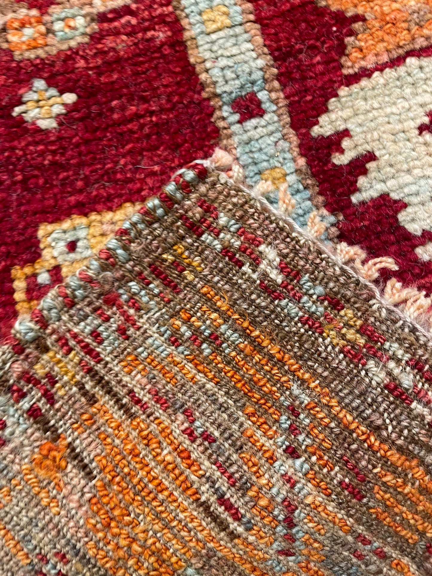 Hand-Knotted Wool Runner Turkish Oushak 3'8" x 14'10"