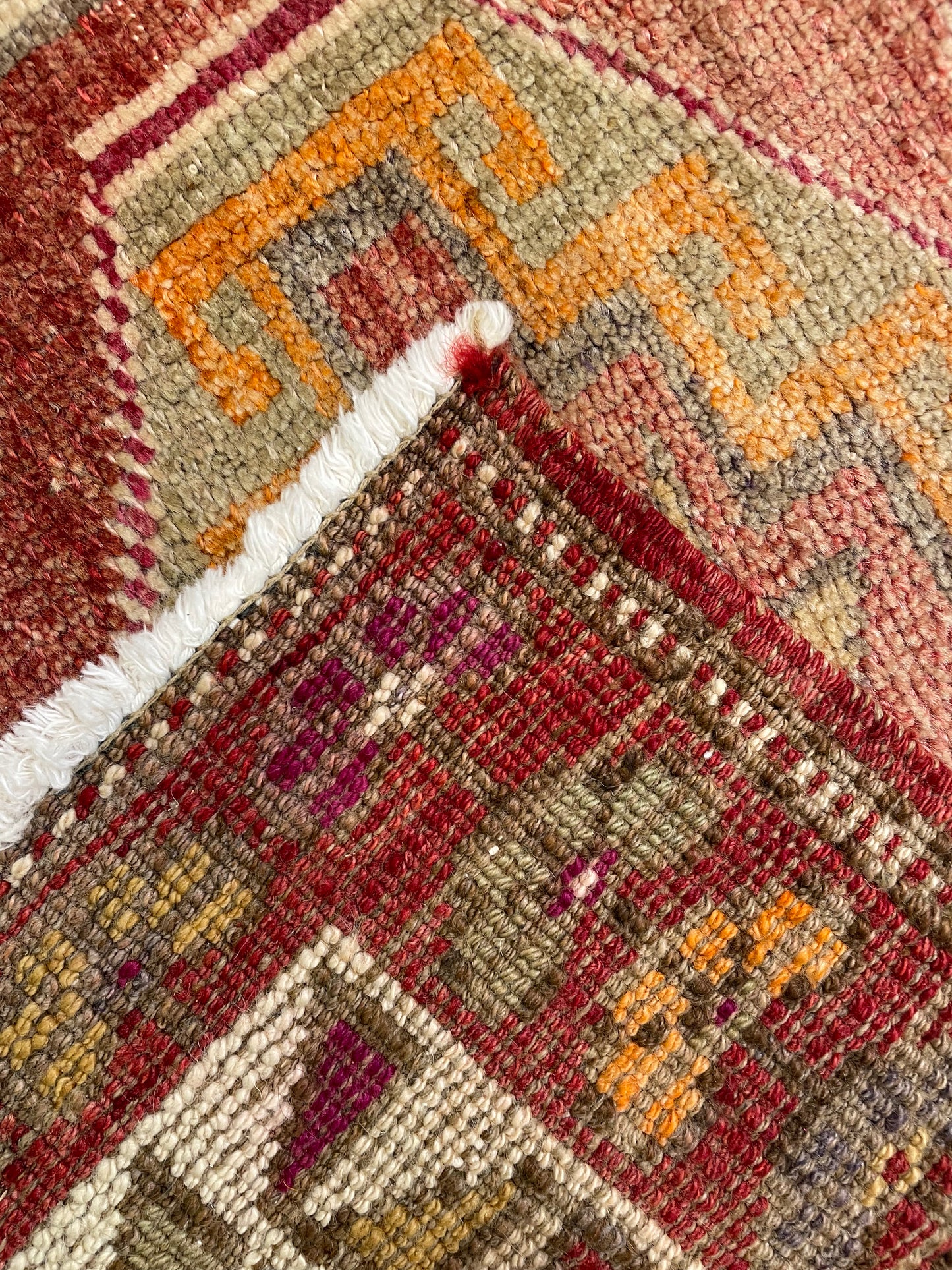 Hand-Knotted Wool Runner Turkish Oushak 2'10" x 14'3"