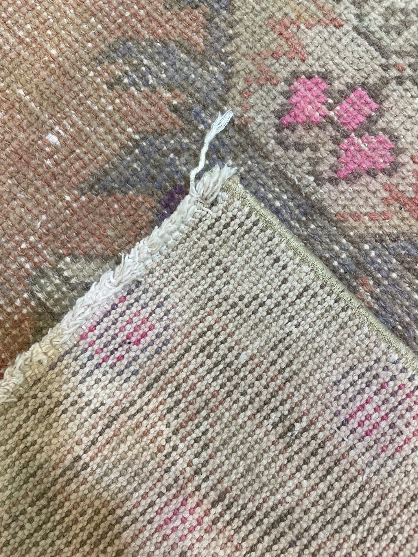 Hand-Knotted Wool Runner Turkish Oushak 2'8" x 8'2"