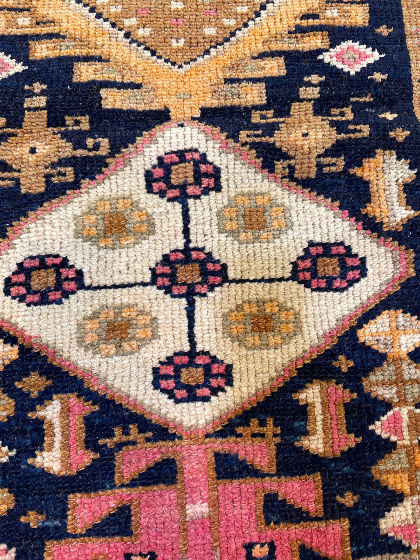 Hand-Knotted Wool Runner Turkish Oushak 3'3" x 8'2"