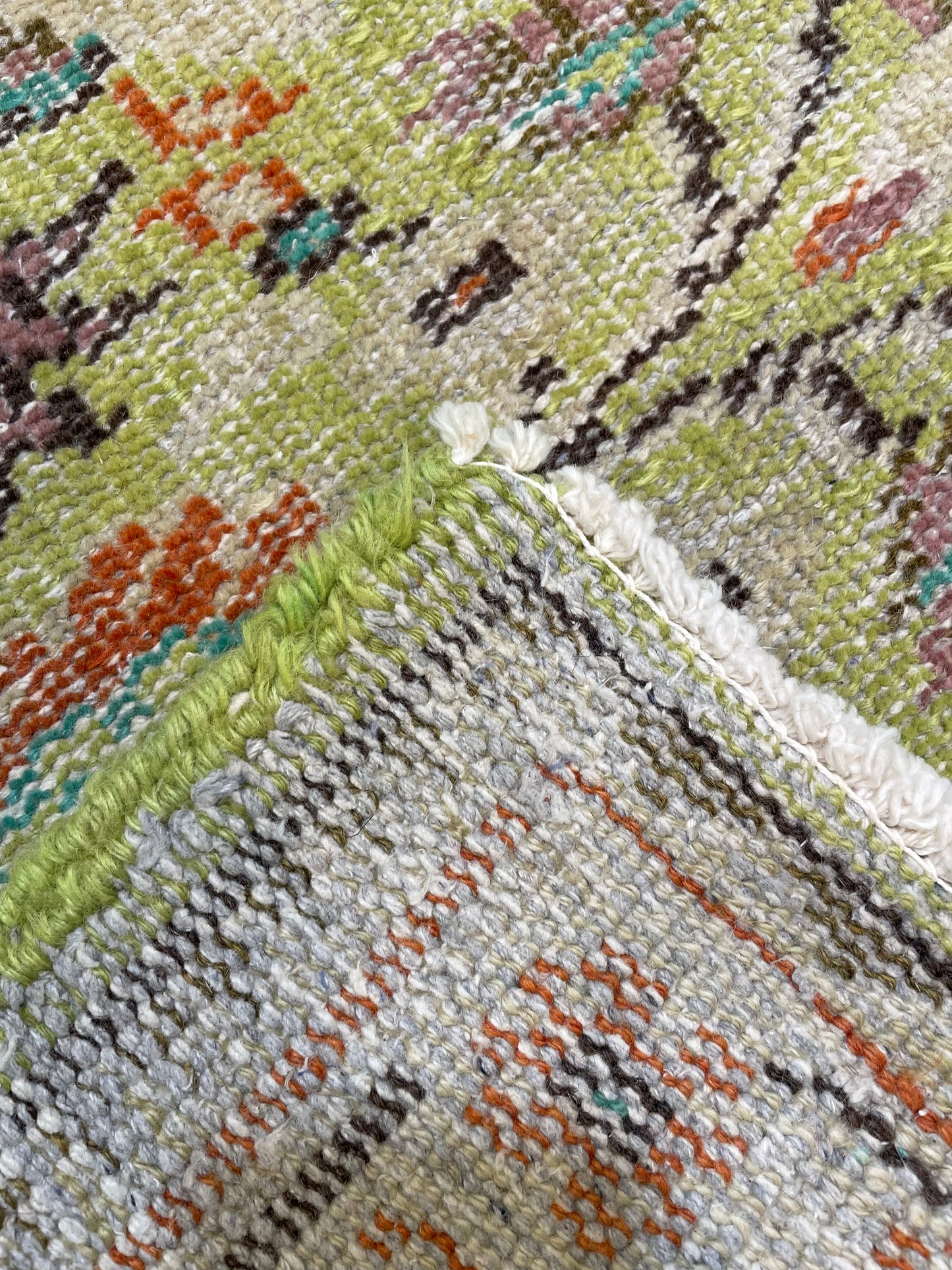 Hand-Knotted Wool Runner Turkish Oushak 2'7" x 9'10"