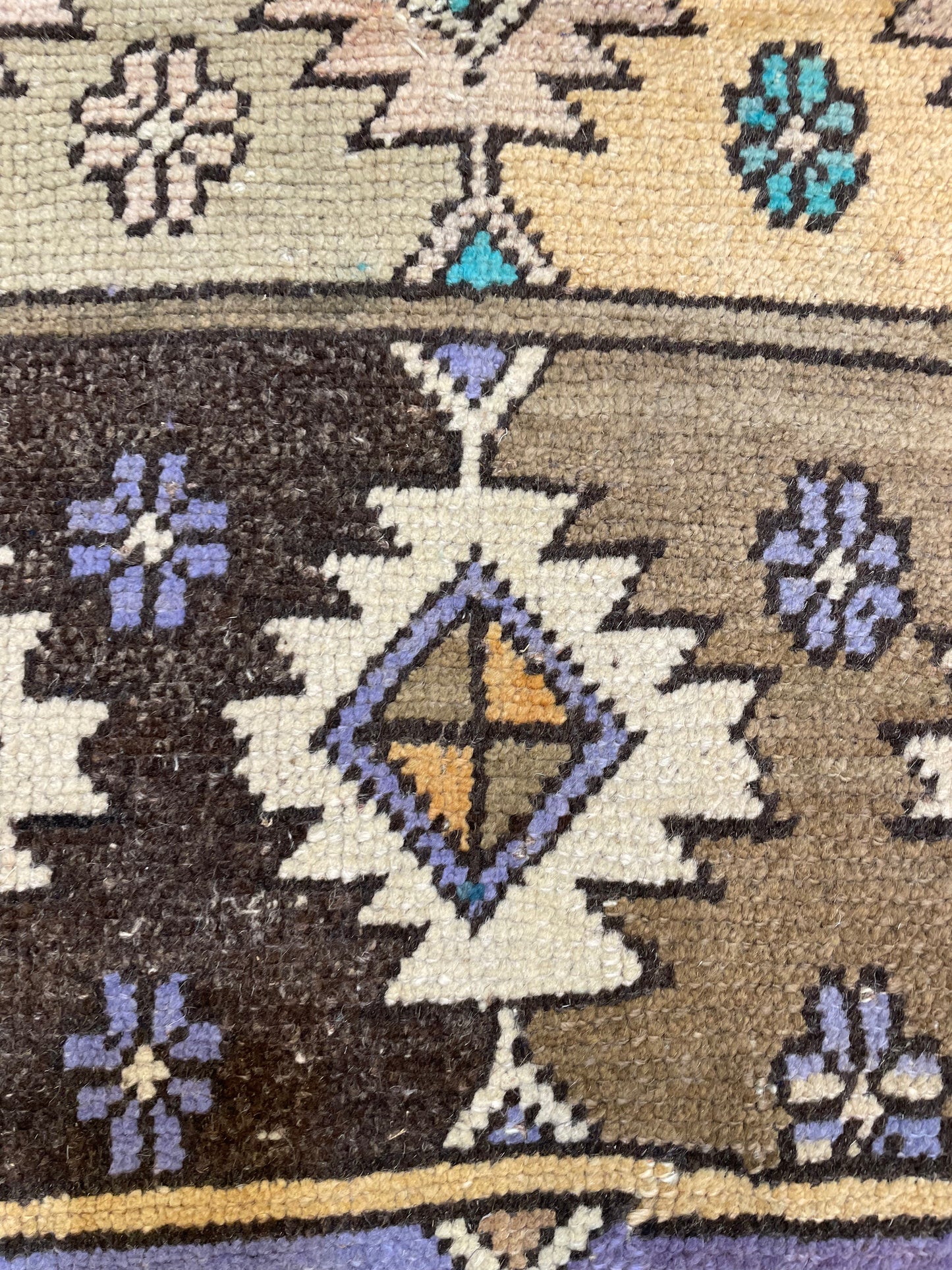 Hand-Knotted Wool Runner Turkish Oushak 2'7" x 10'1"