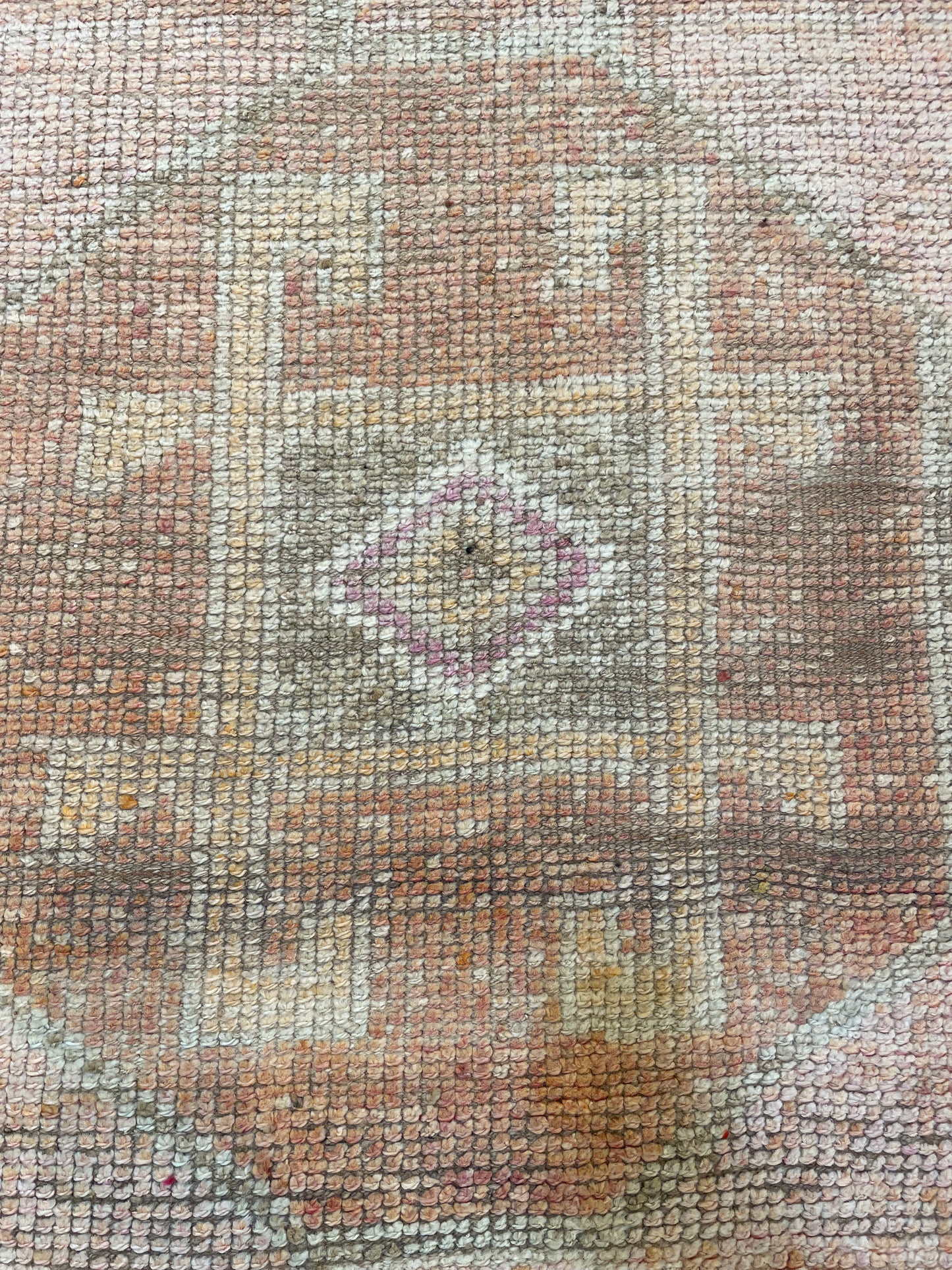 Hand-Knotted Wool Runner Turkish Oushak 3'2" x 8'10"