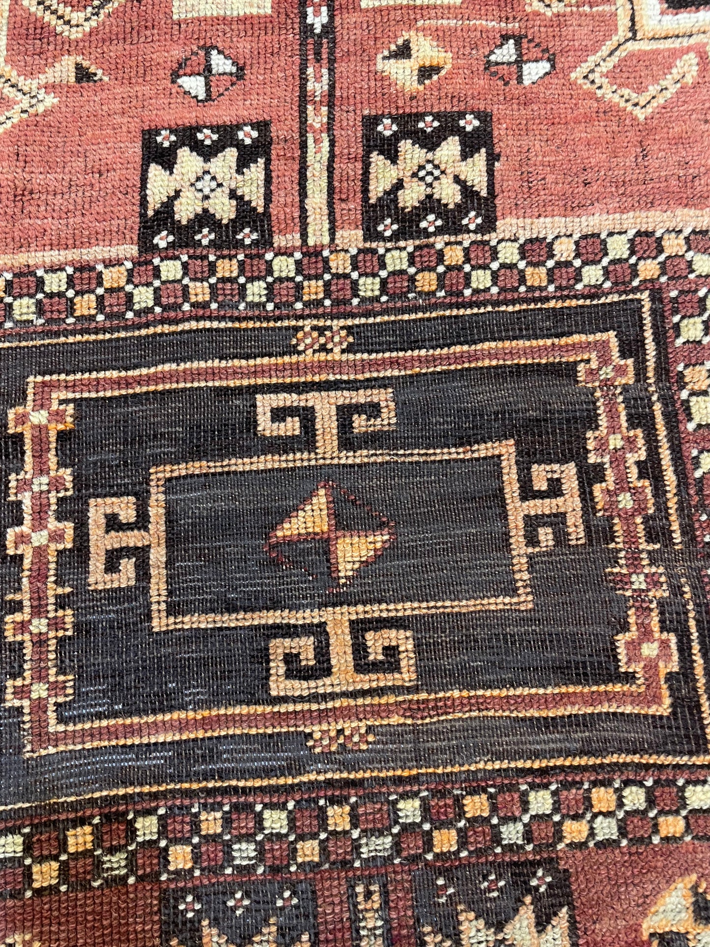 Hand-Knotted Wool Runner Turkish Oushak 3'3" x 10'7"
