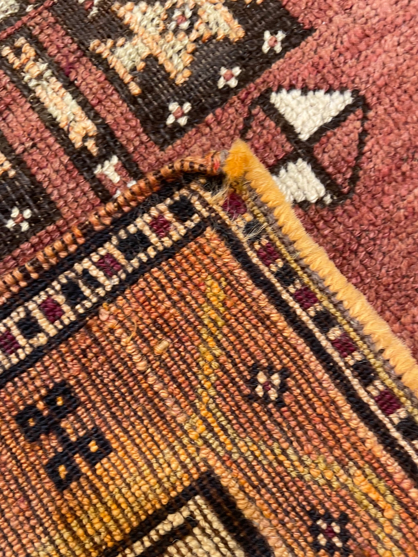 Hand-Knotted Wool Runner Turkish Oushak 3'3" x 10'7"