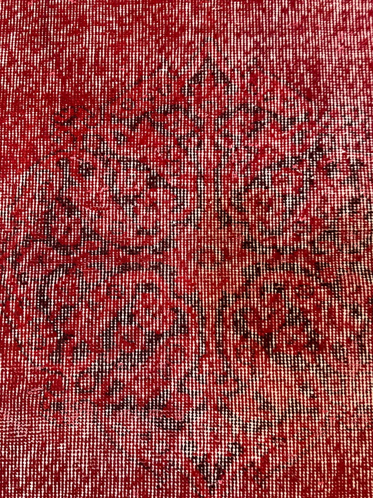 Hand-Knotted Wool Runner Turkish Oushak Distressed Overdye 3'1" x 11'8"