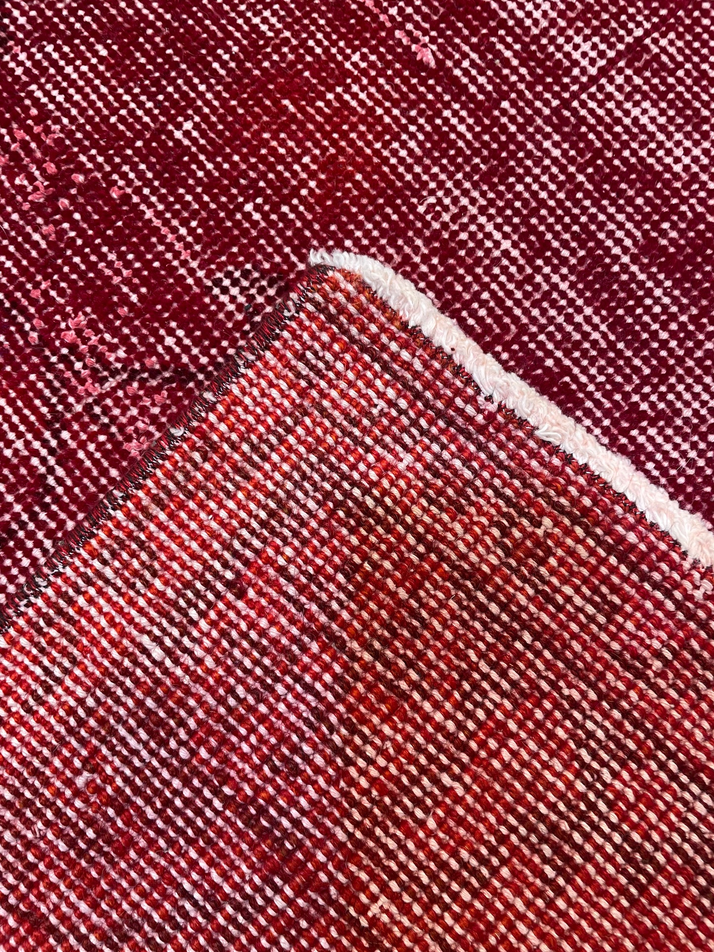 Hand-Knotted Wool Runner Turkish Oushak Distressed Overdye 3'1" x 11'8"