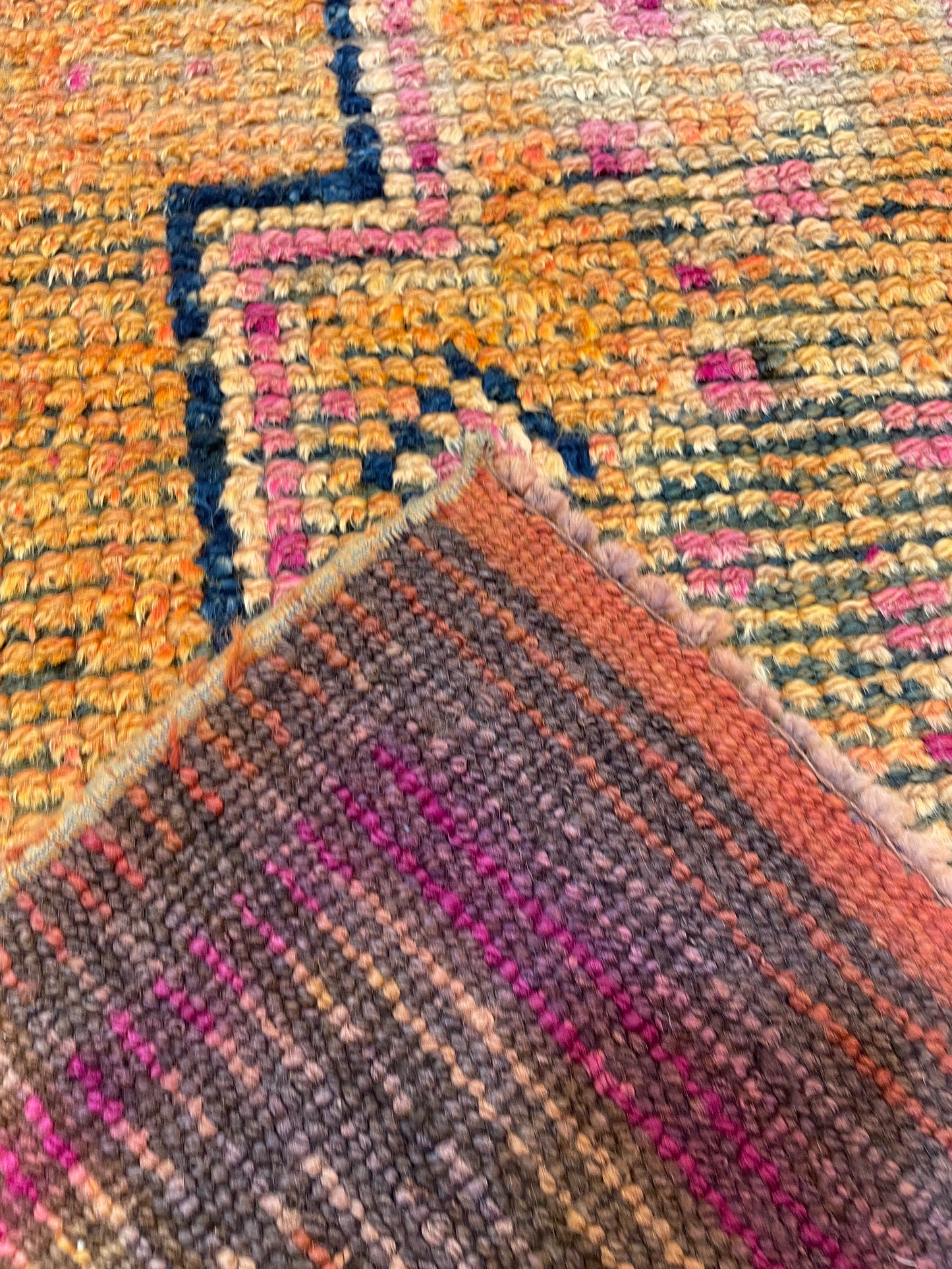 Hand-Knotted Wool Runner Turkish Oushak 2'11" x 8'11"