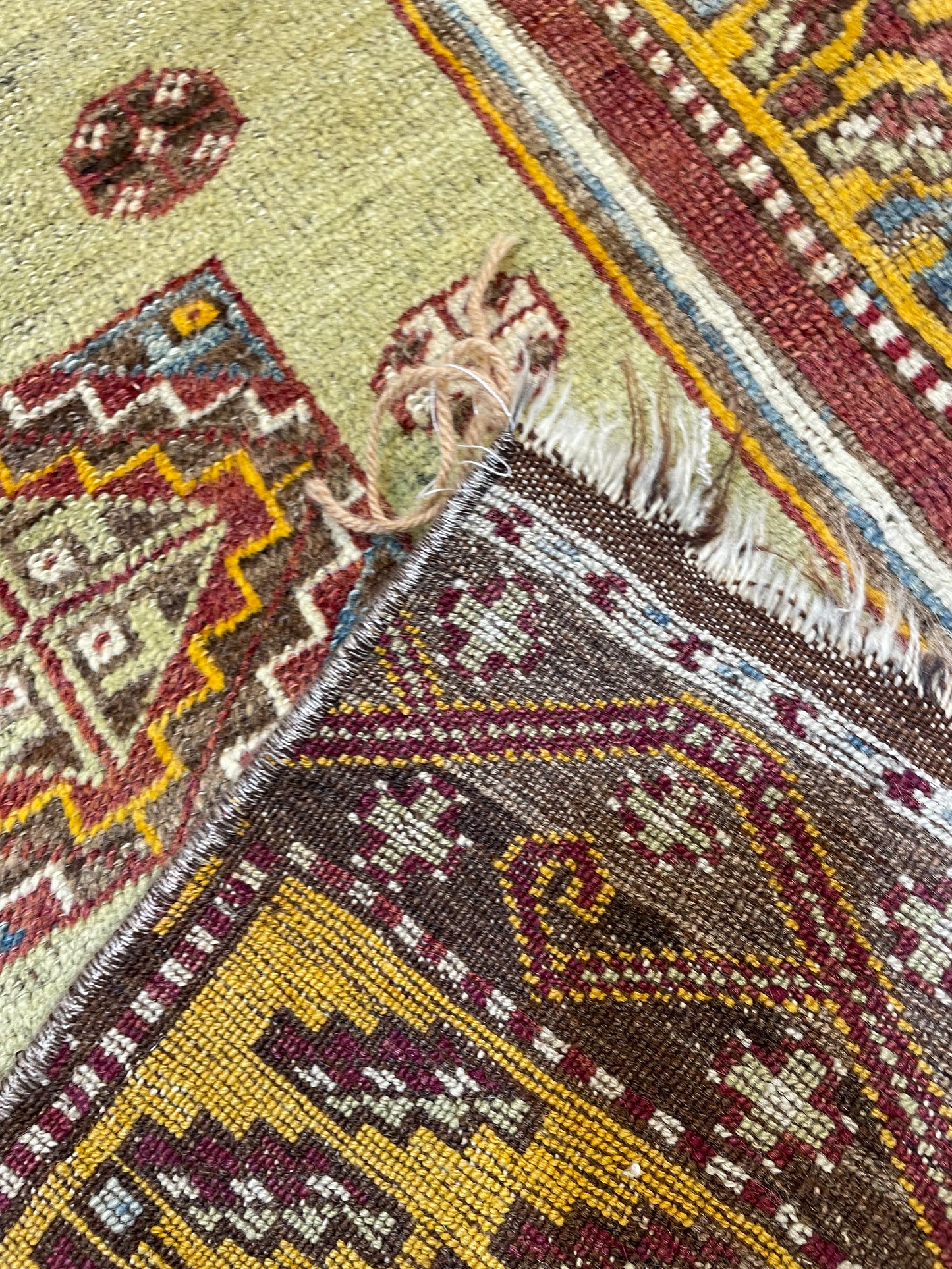 Hand-Knotted Wool Runner Turkish Oushak 2'2" x 11'1"