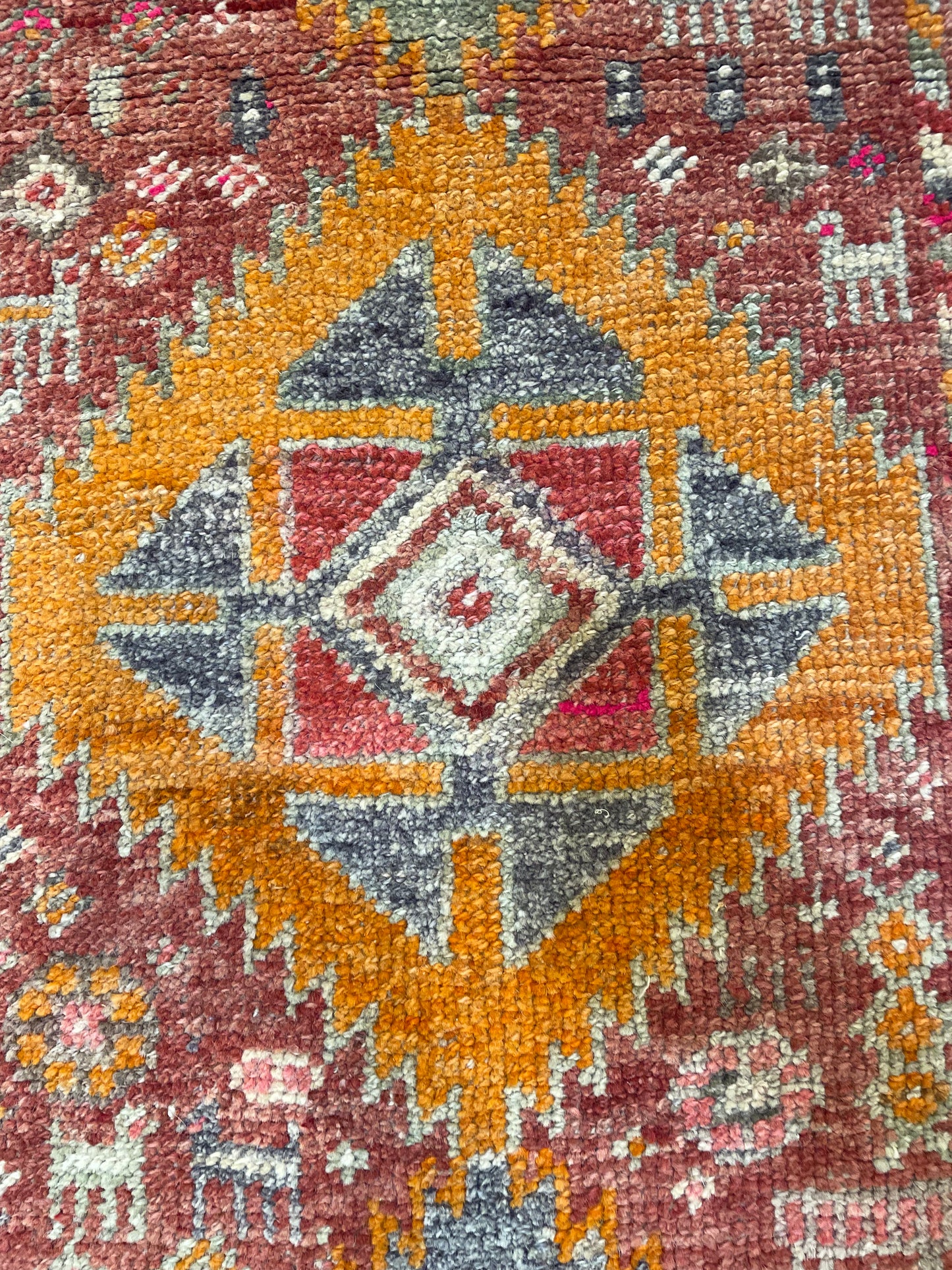 Hand-Knotted Wool Runner Turkish Oushak 2'8" x 10'3"