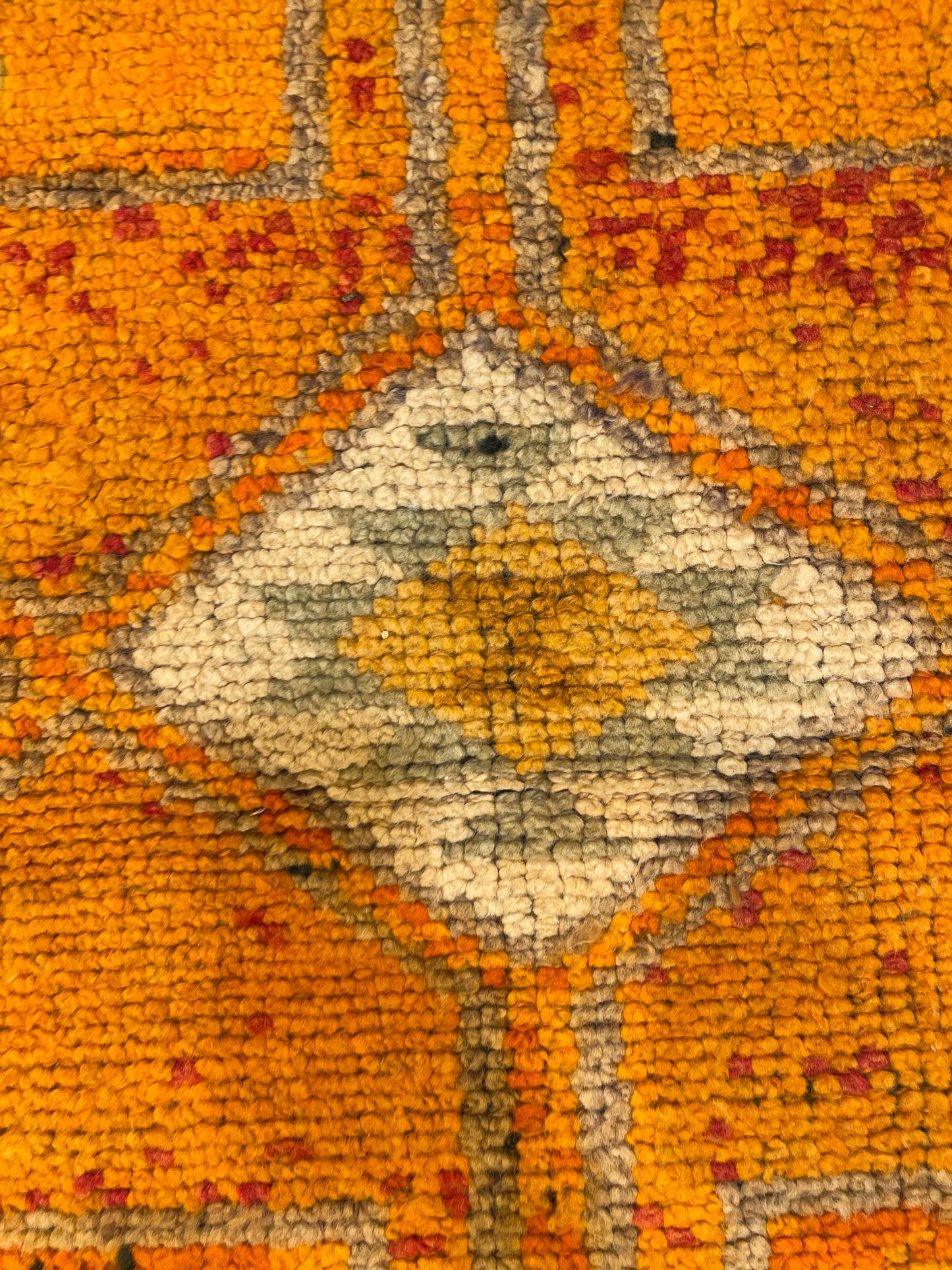 Hand-Knotted Wool Runner Turkish Oushak 3'2" x 10'5"