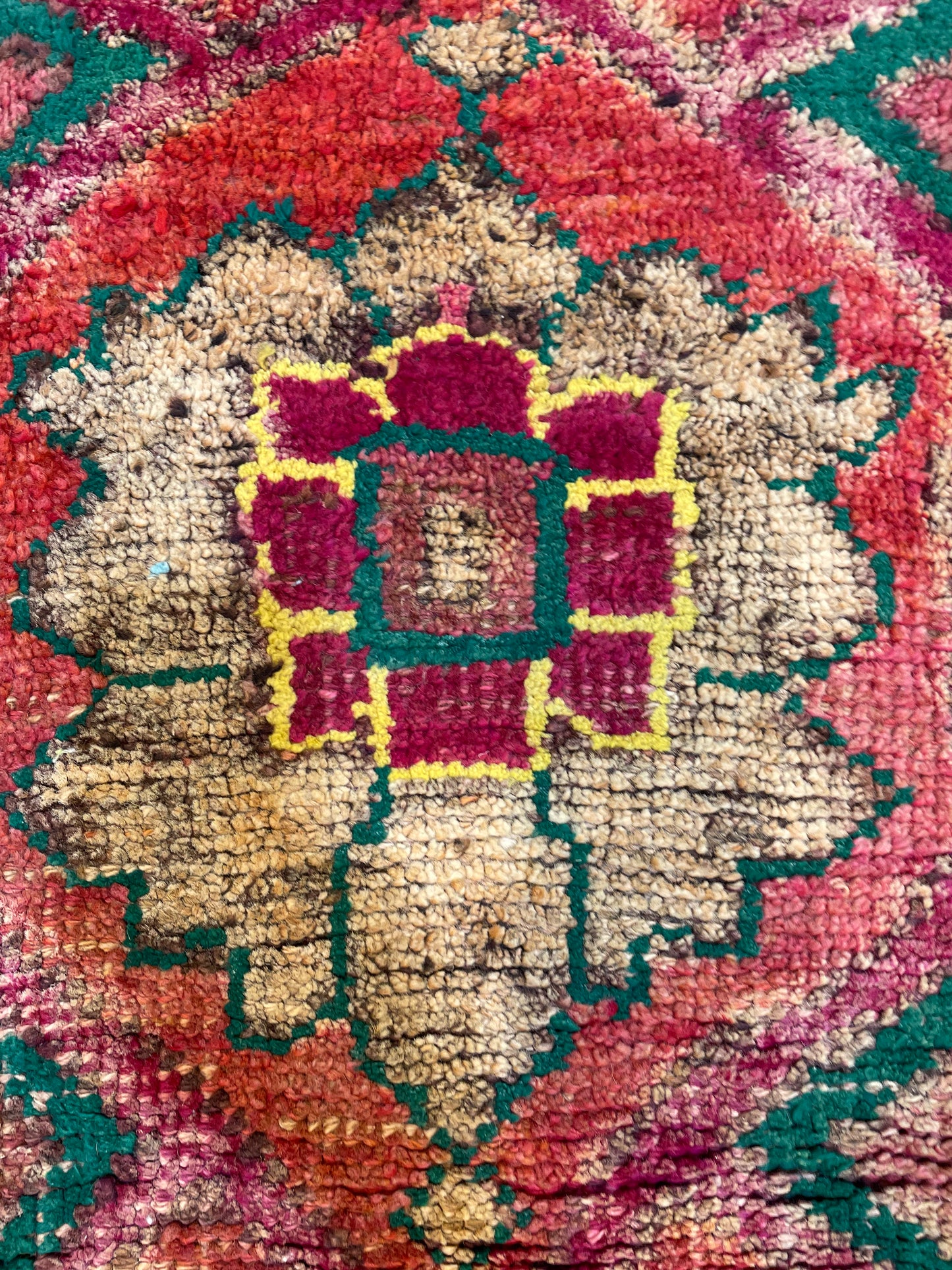 Hand-Knotted Wool Runner Turkish Oushak 3'2" x 10'3"