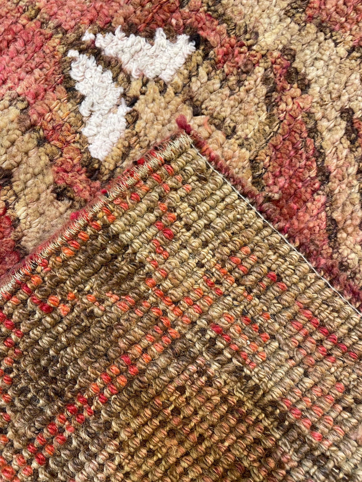 Hand-Knotted Wool Runner Turkish Oushak 3'2" x 10'3"