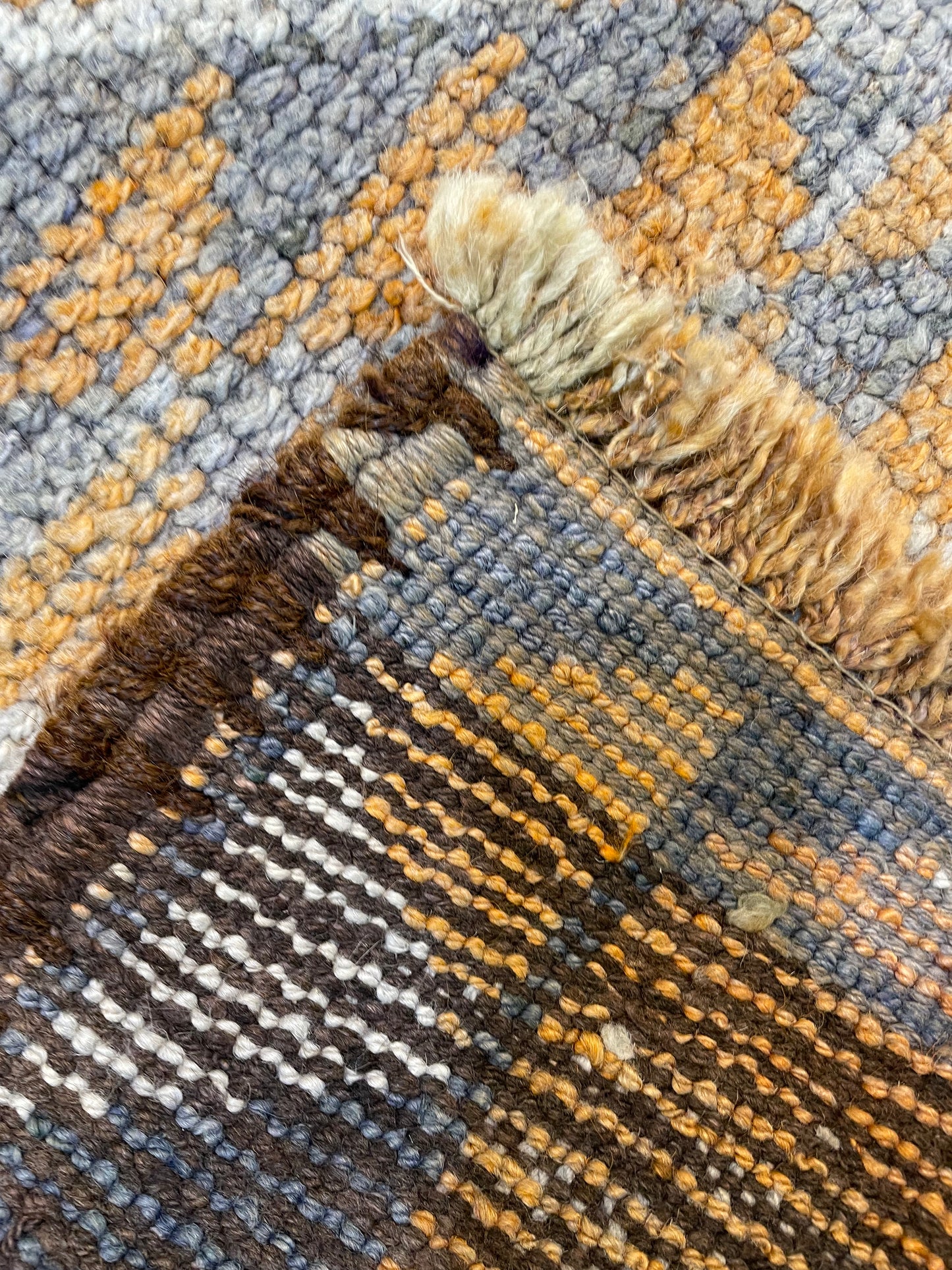 Hand-Knotted Wool Runner Turkish Oushak 3'1" x 10'10"
