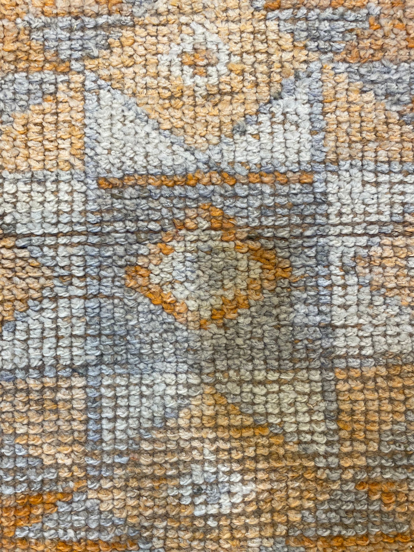 Hand-Knotted Wool Runner Turkish Oushak 3'1" x 10'10"