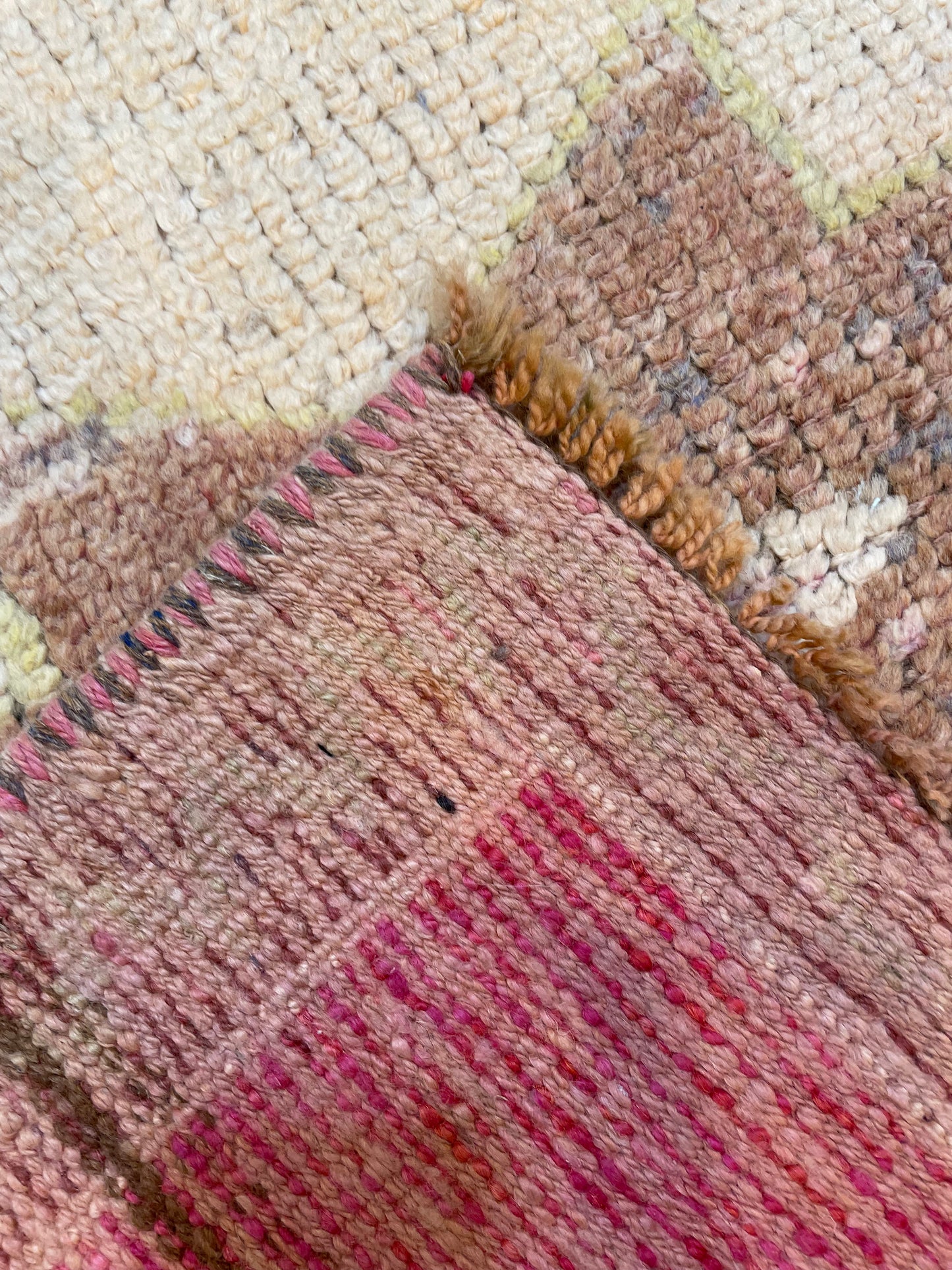 Hand-Knotted Wool Runner Turkish Oushak 3'2" x 10'1"