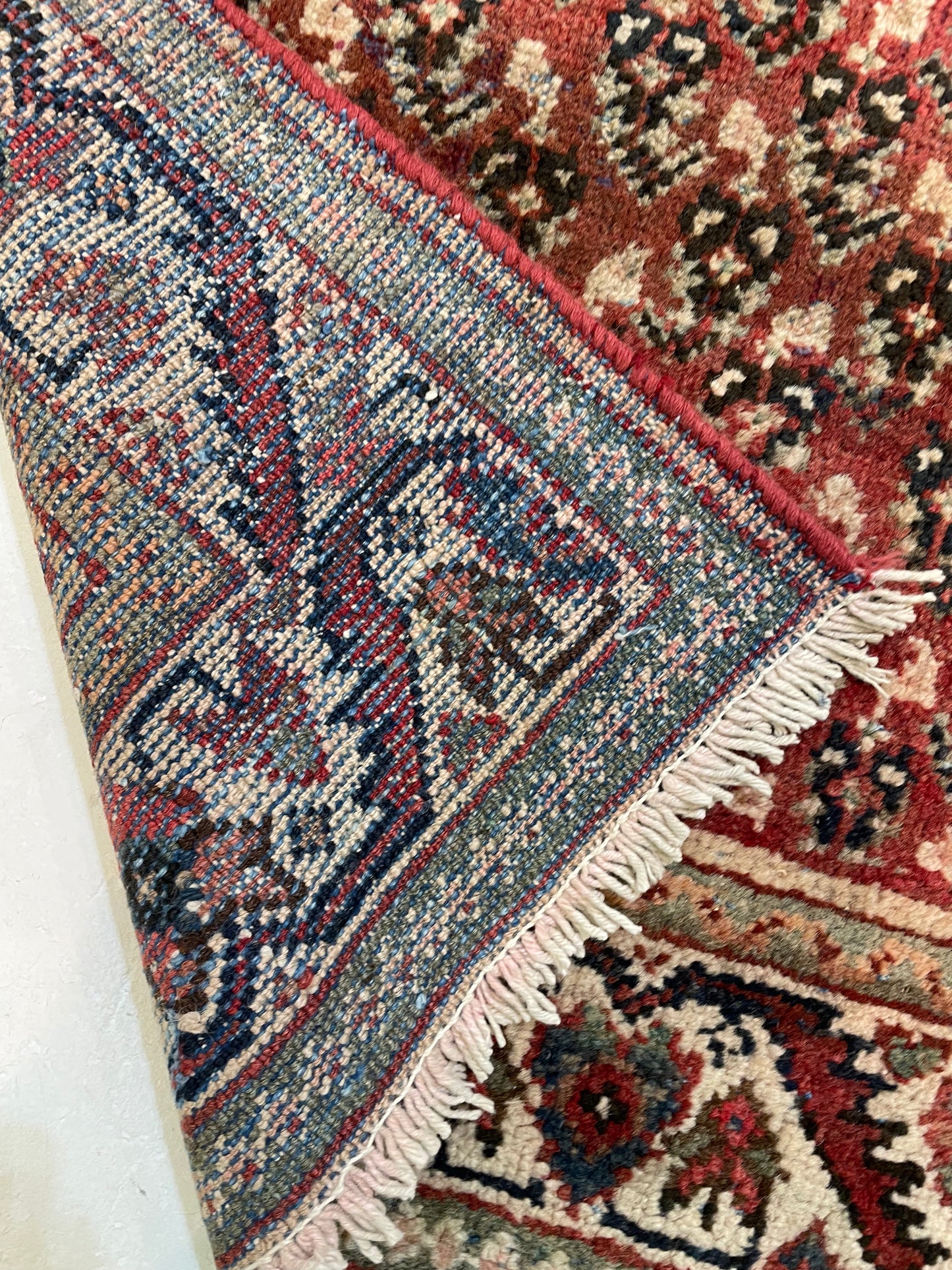 Antique Hand-Knotted Wool Gallery Size Mahal 4'5" x 9'7"