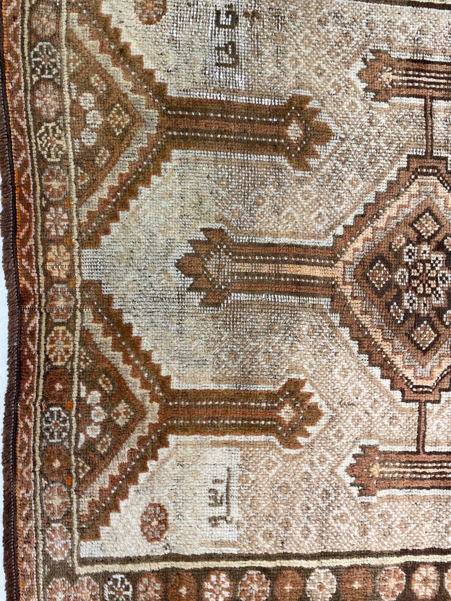Hand-Knotted Wool Runner Turkish Oushak 3'7" x 12'1"