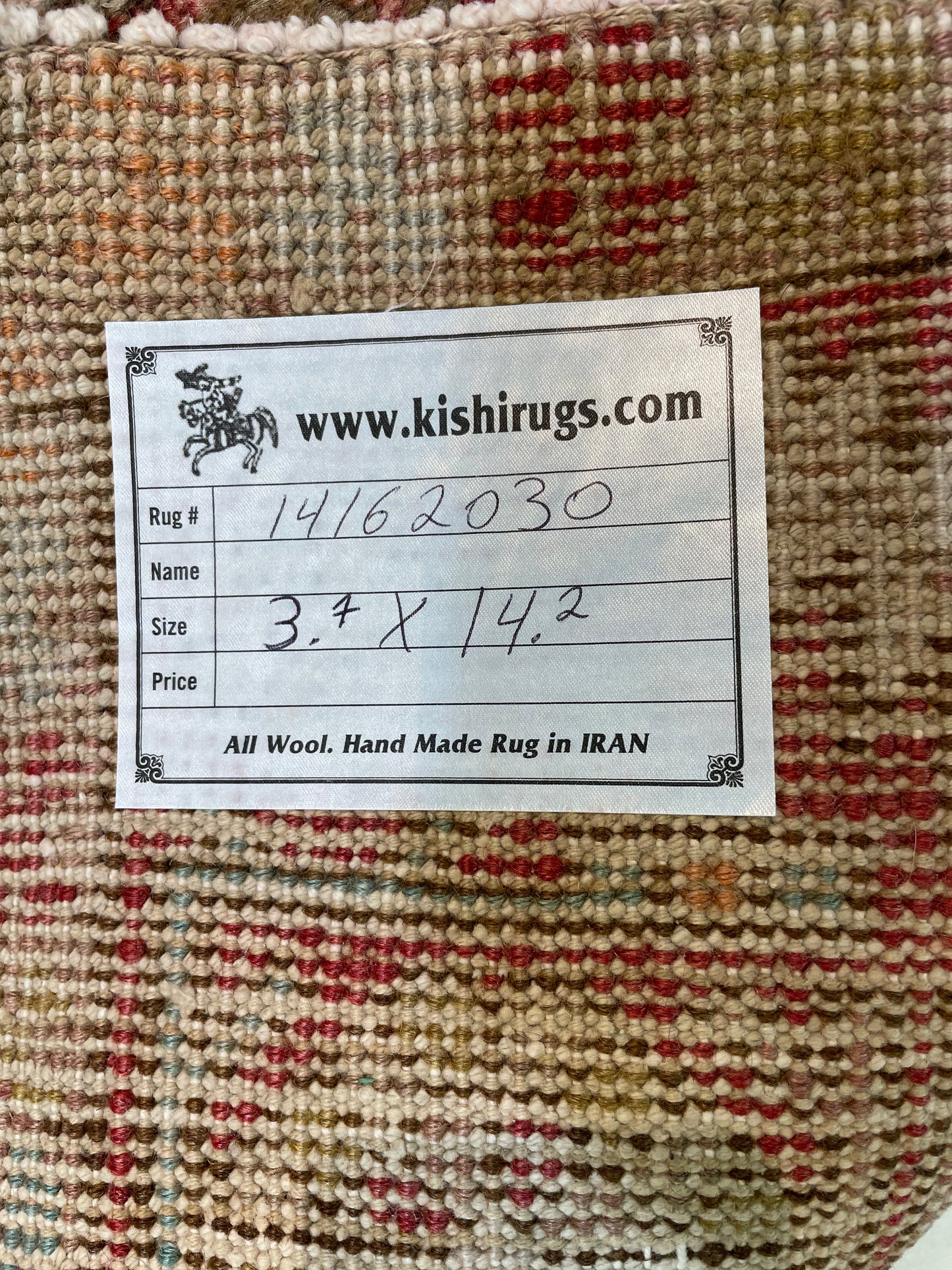 Hand-Knotted Wool Runner Heriz 3'7" x 14'2"