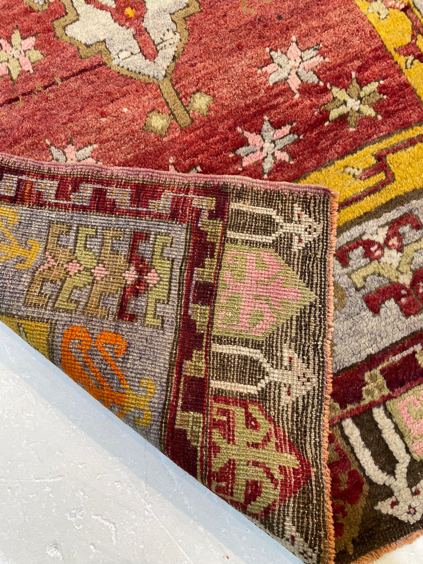 Hand-Knotted Wool Runner Turkish Oushak 3'5" x 11'5"
