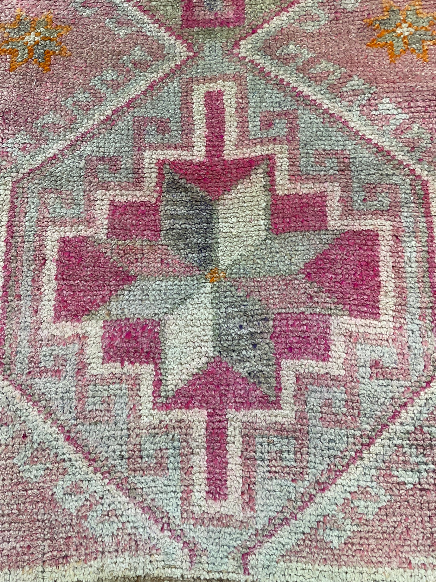 Hand-Knotted Wool Runner Turkish Oushak 3'6" x 12'6"